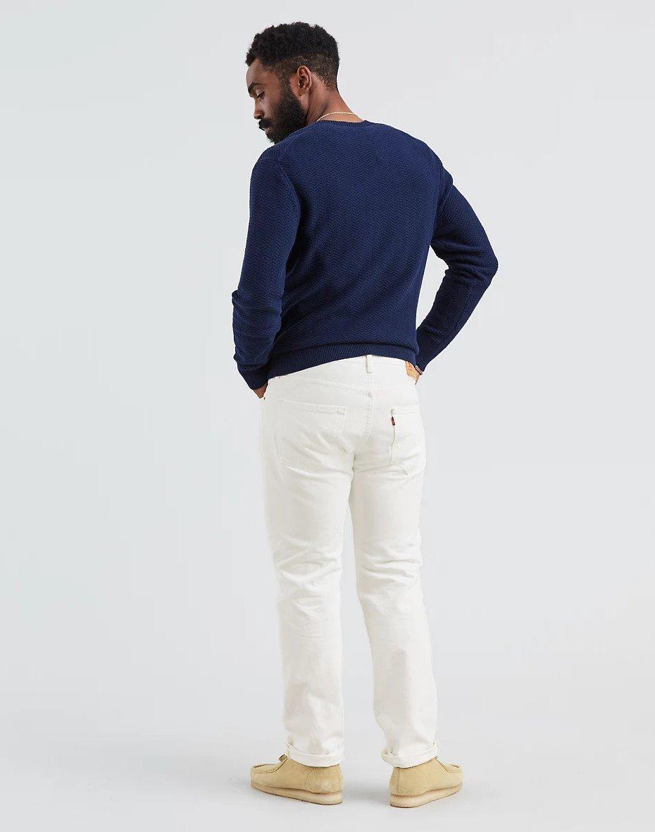 Levi's Men's 501 Original Straight Fit White Jeans - WHITE Thumbnail View 5