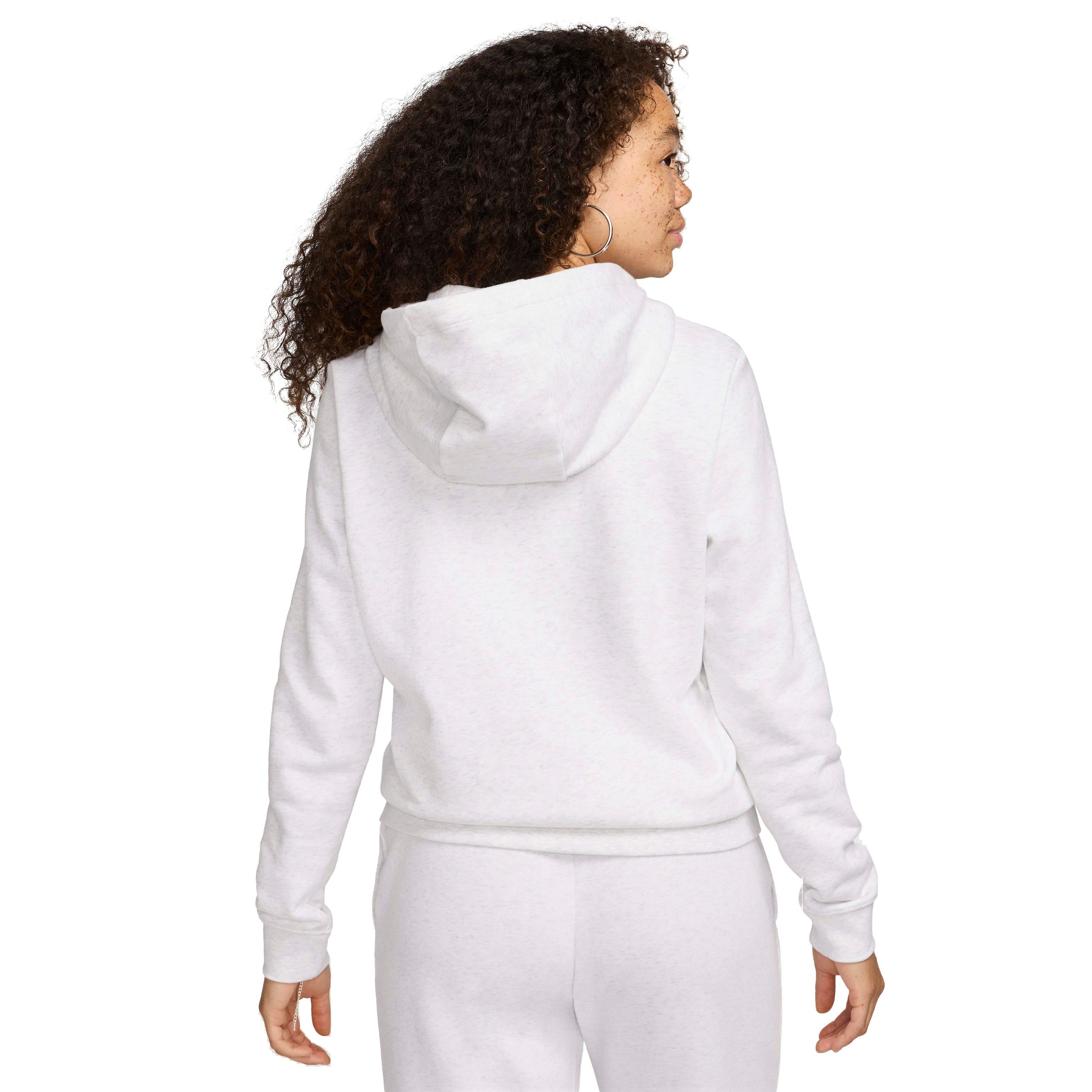 Nike Women's Sportswear Club Fleece Logo Pullover Hoodie - WHITE Thumbnail View 2
