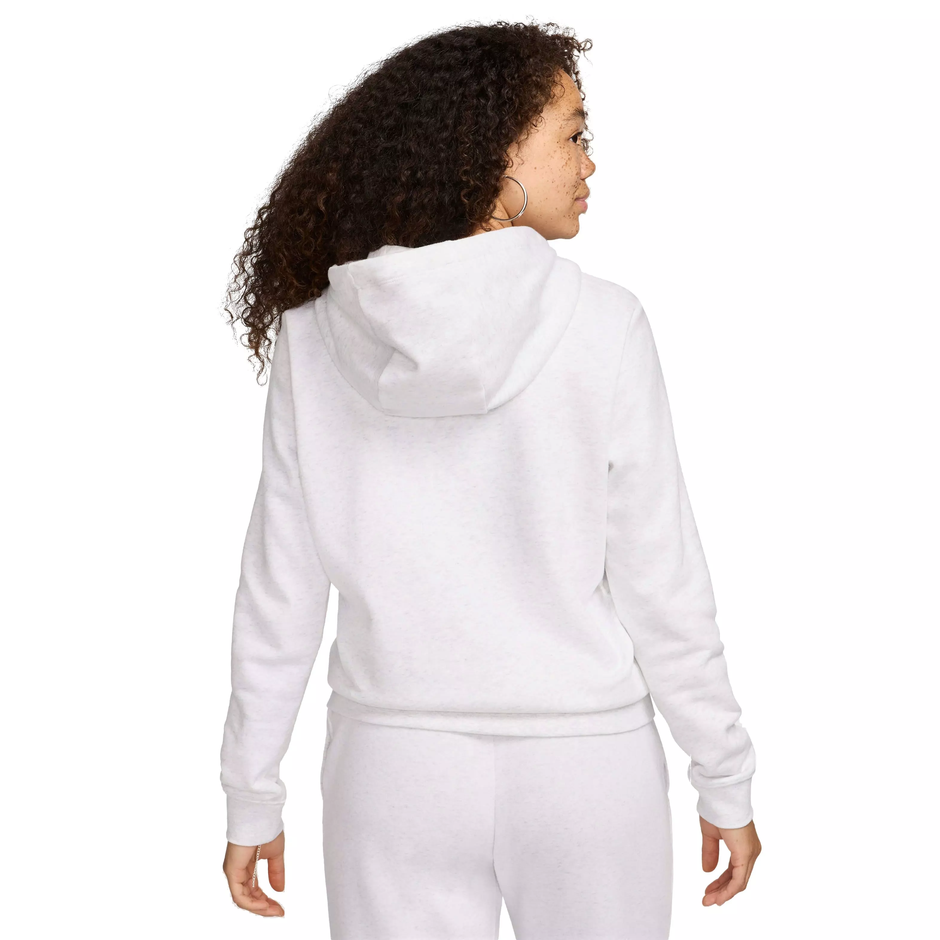 Nike Women's Sportswear Club Fleece Logo Pullover Hoodie - WHITE