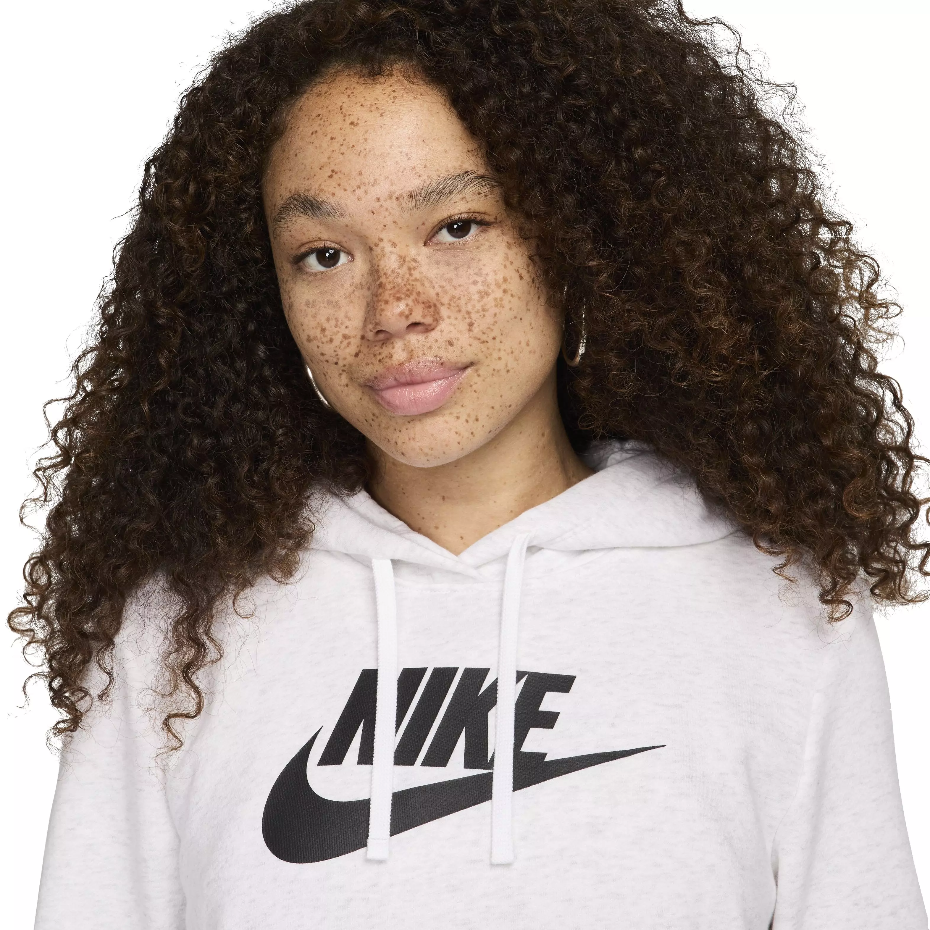 Nike Women's Sportswear Club Fleece Logo Pullover Hoodie - WHITE