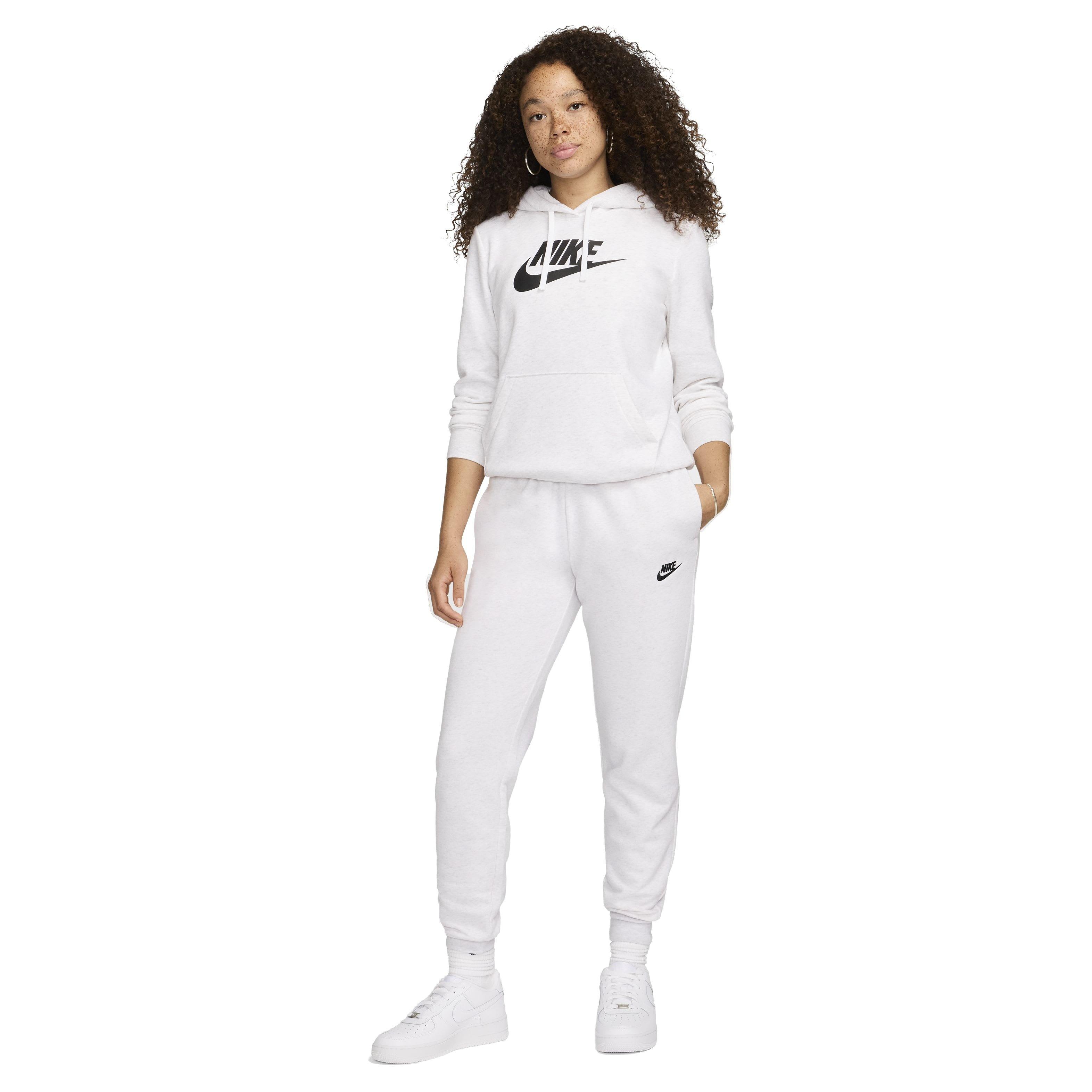Nike Women's Sportswear Club Fleece Logo Pullover Hoodie - WHITE Thumbnail View 6