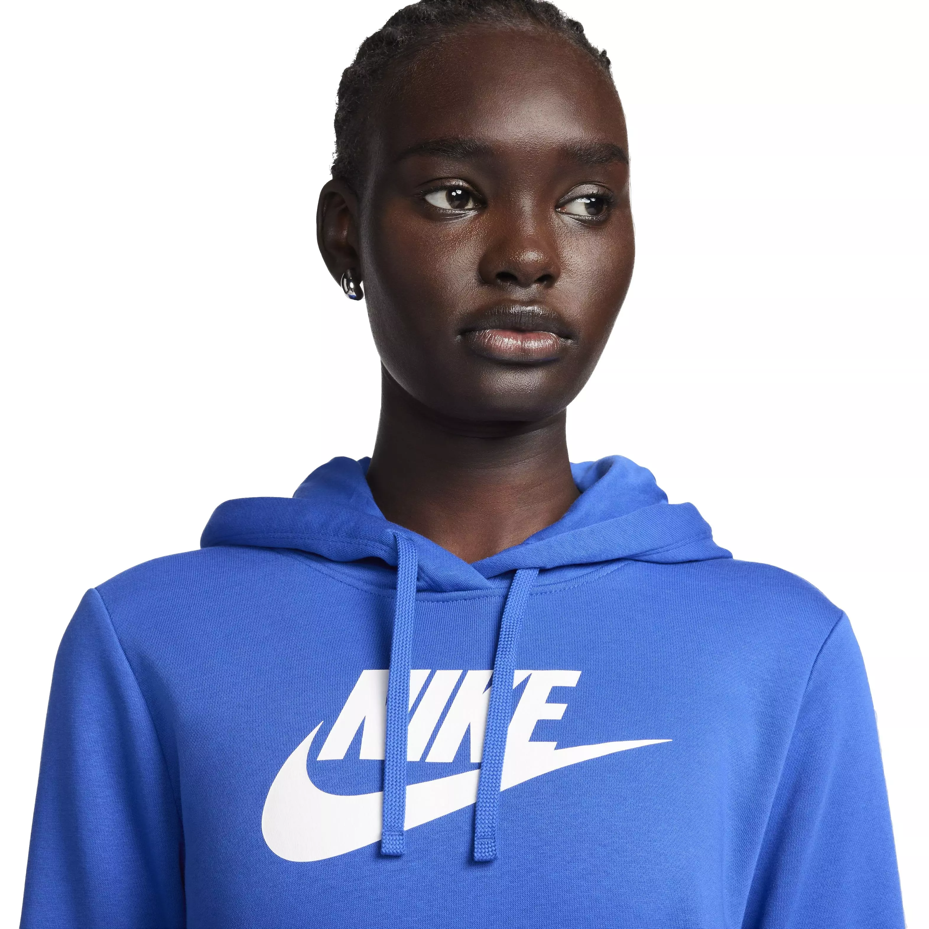 Nike Women's Sportswear Club Fleece Logo Pullover Hoodie - BLUE