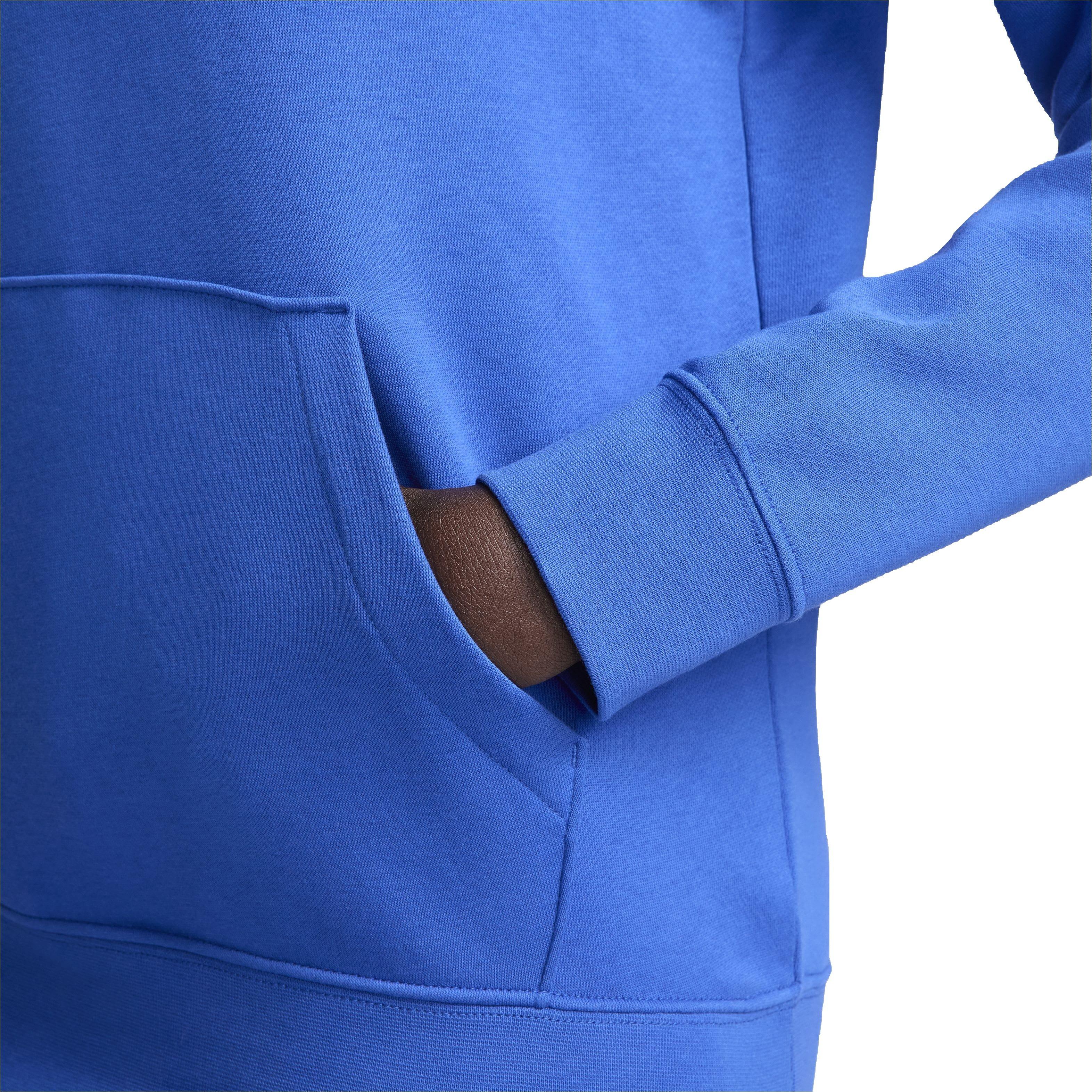 Nike Women's Sportswear Club Fleece Logo Pullover Hoodie - BLUE Thumbnail View 4