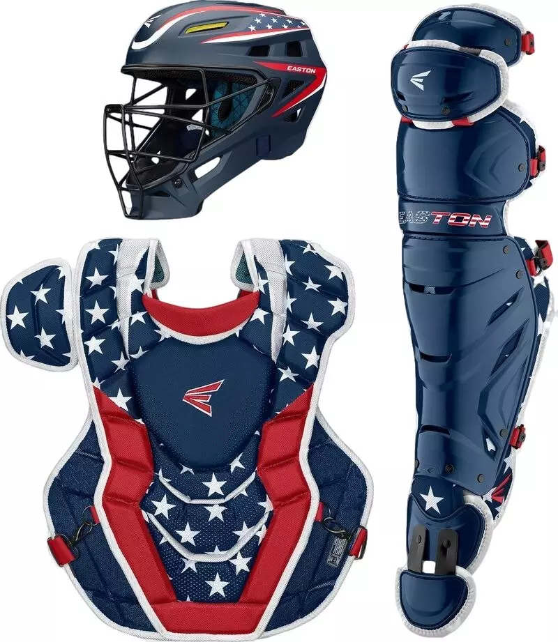 Easton Elite X Catcher's Set - Red/White/Blue - RED/WHITE/BLUE