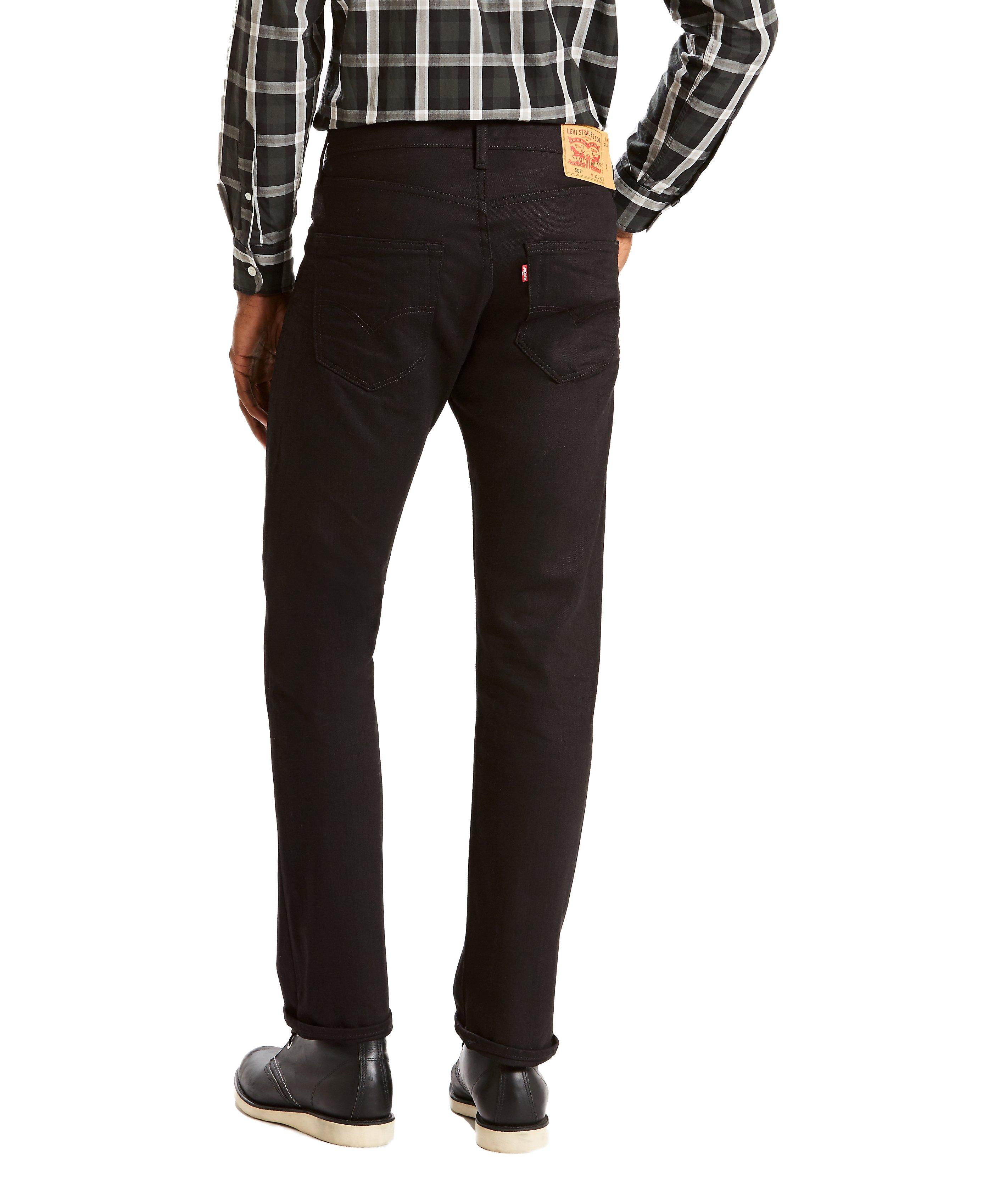 Levi's Men's 501 Original Straight Fit Jeans-Polished Black - BLACK Thumbnail View 2