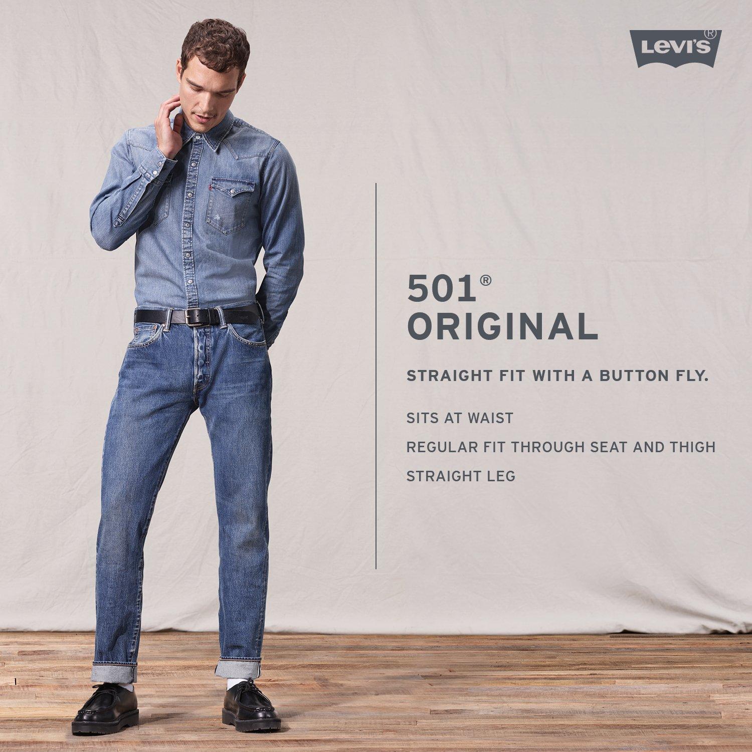 rigtig meget ciffer klipning Levi's Men's 501 Original Straight Fit White Jeans