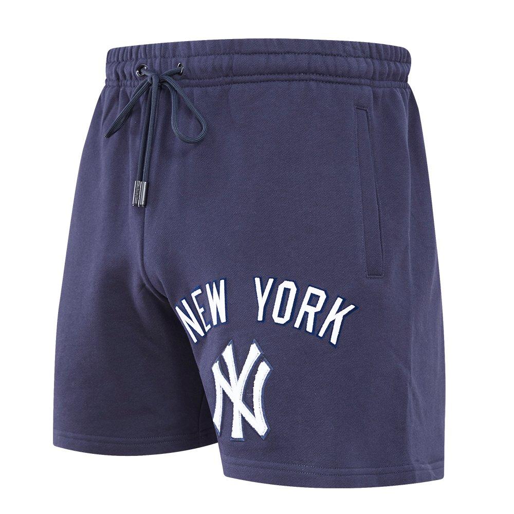 Pro Standard Men's MLB New York Yankees Bristle Fleece Shorts - NAVY Thumbnail View 3