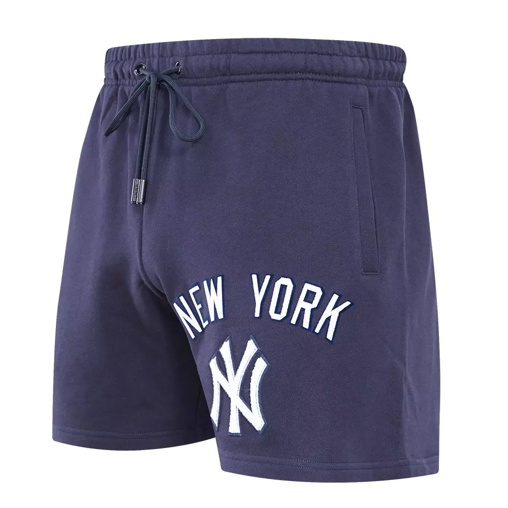 Pro Standard Men's MLB New York Yankees Bristle Fleece Shorts - NAVY