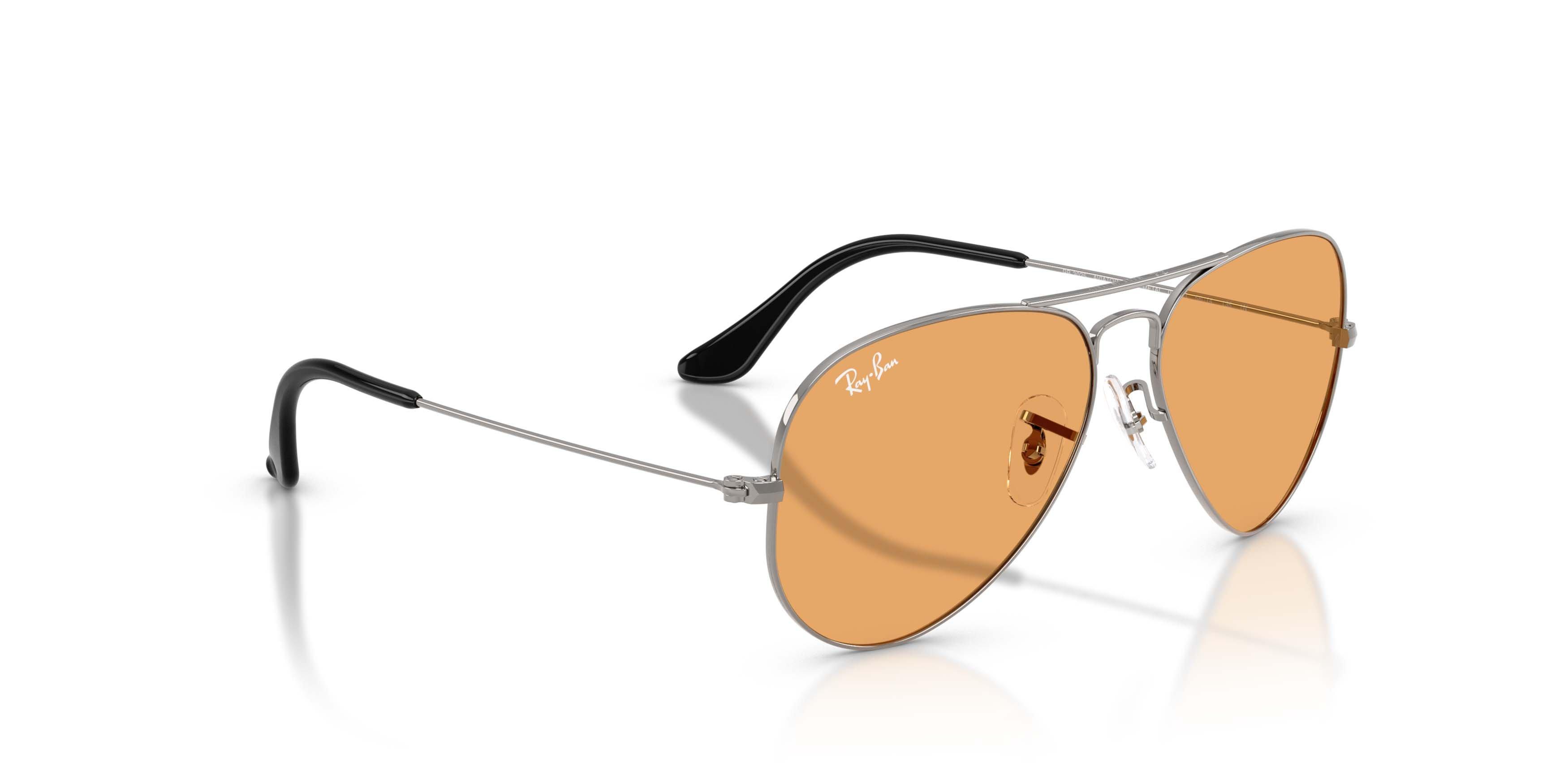 Ray-Ban Aviator Large Metal Orange Sunglasses &ndash; Gunmetal - GREY/ORANGE Thumbnail View 3