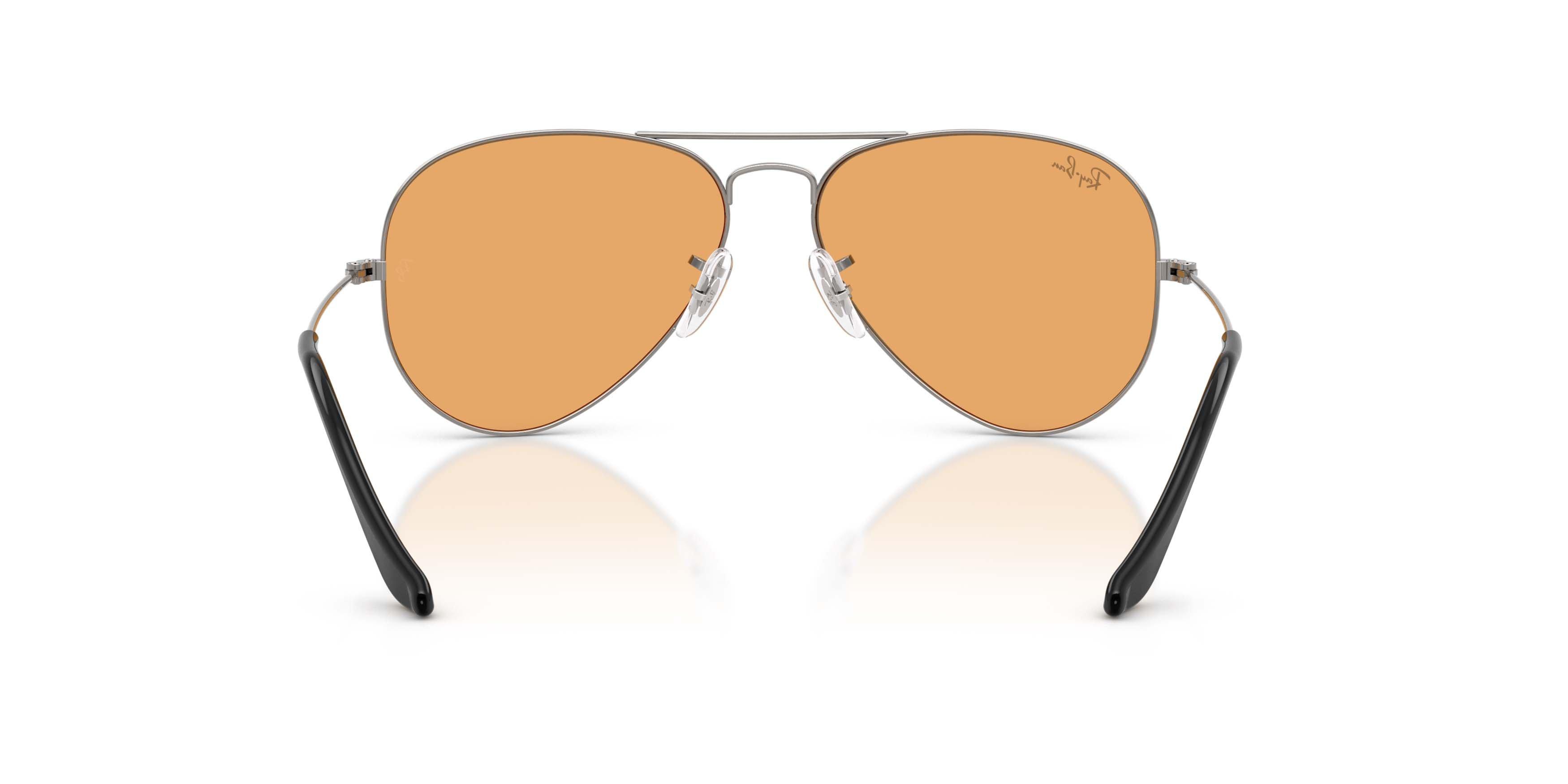Ray-Ban Aviator Large Metal Orange Sunglasses &ndash; Gunmetal - GREY/ORANGE Thumbnail View 4