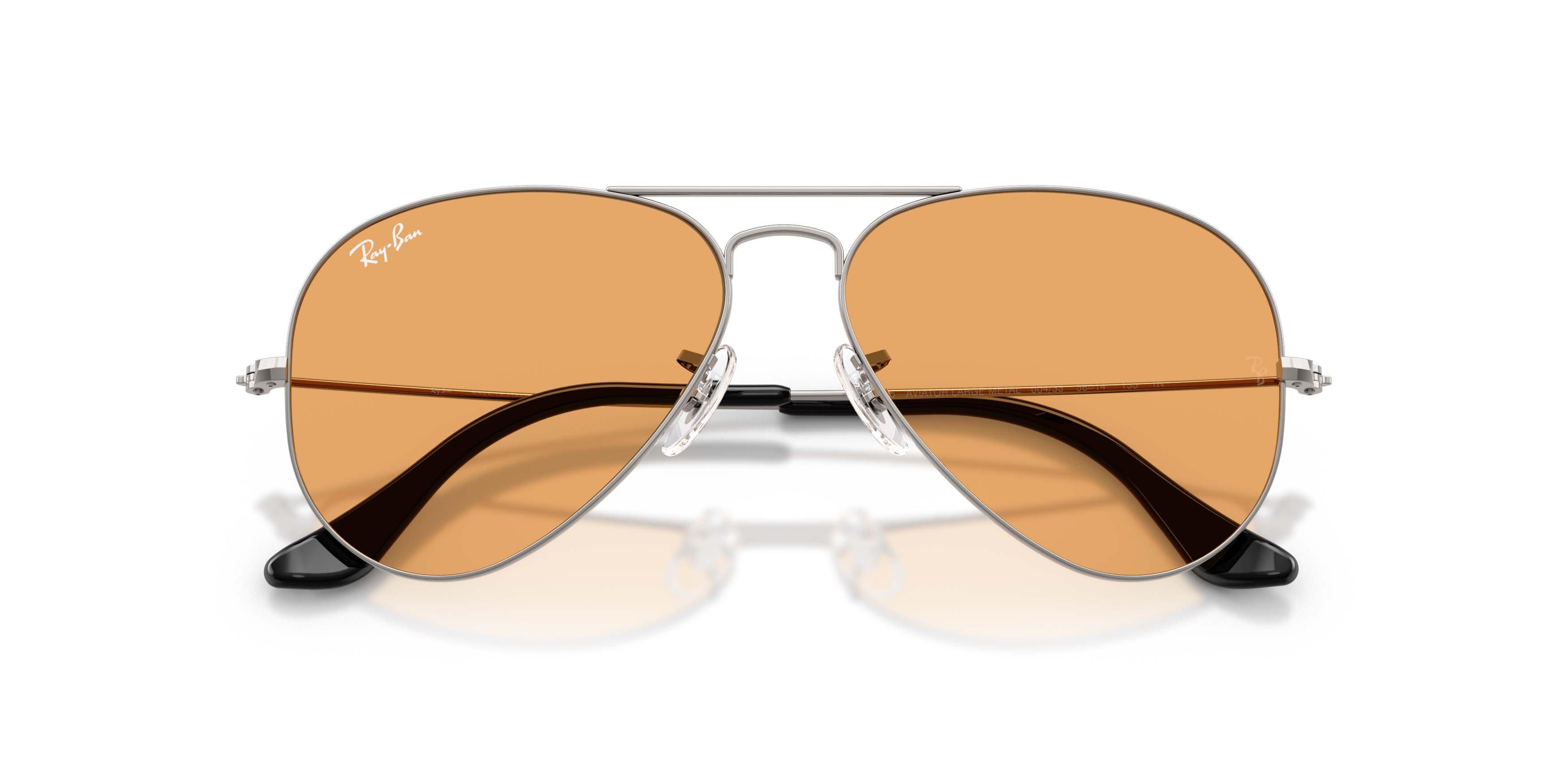 Ray-Ban Aviator Large Metal Orange Sunglasses &ndash; Gunmetal - GREY/ORANGE Thumbnail View 5