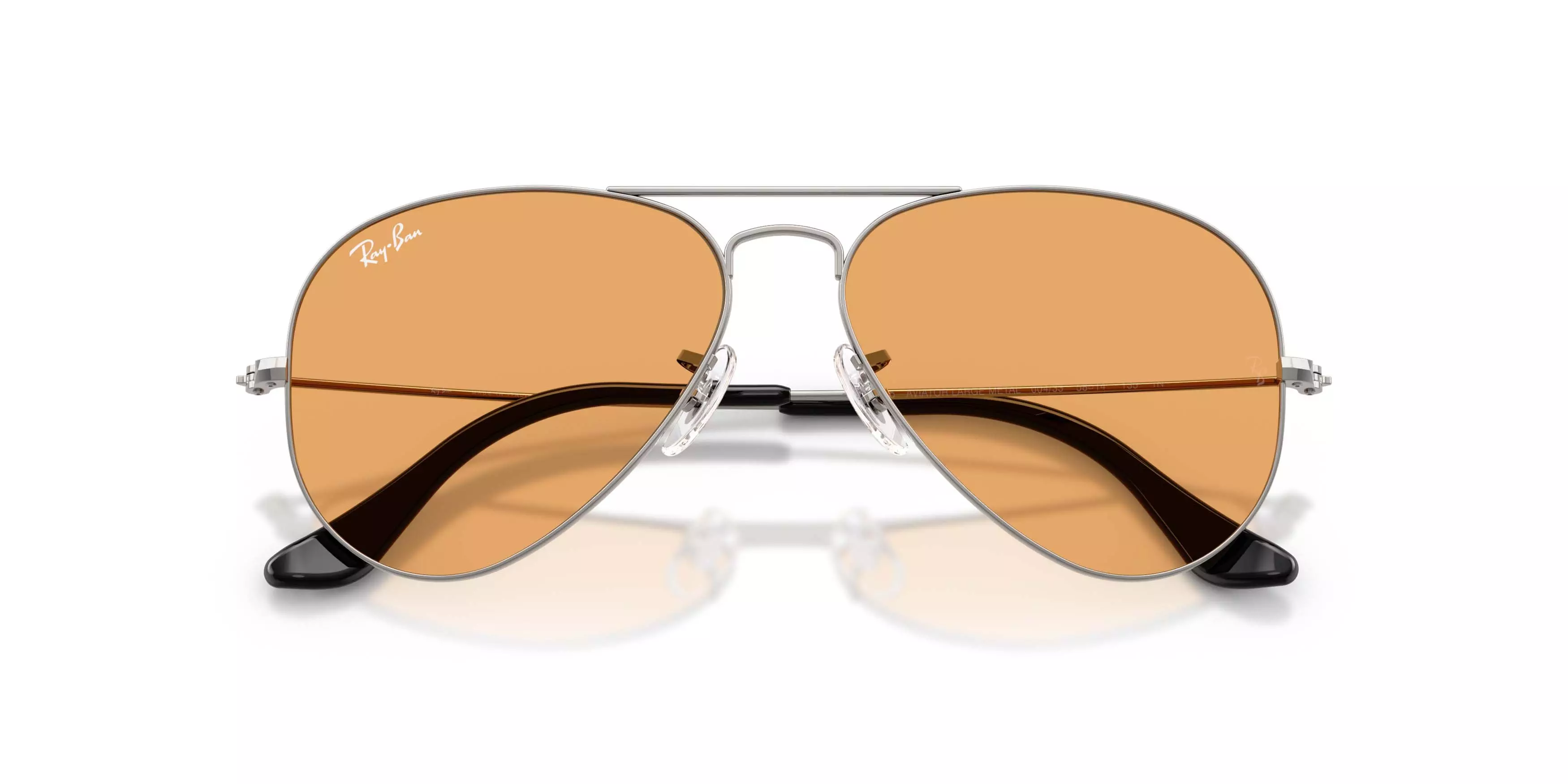 Ray-Ban Aviator Large Metal Orange Sunglasses &ndash; Gunmetal - GREY/ORANGE