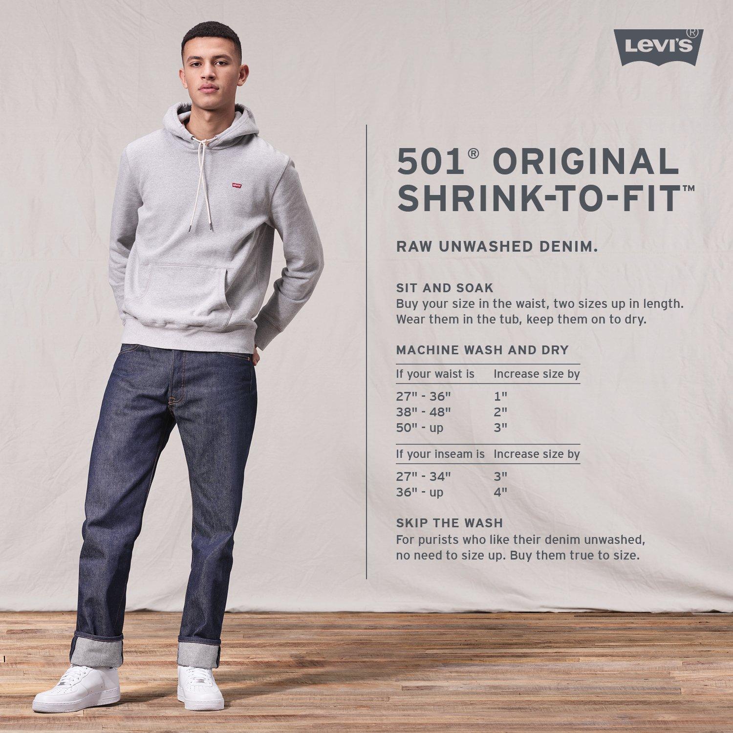 Levi's 501 Original Fit Shrink to Fit Jeans - BLUE Thumbnail View 5