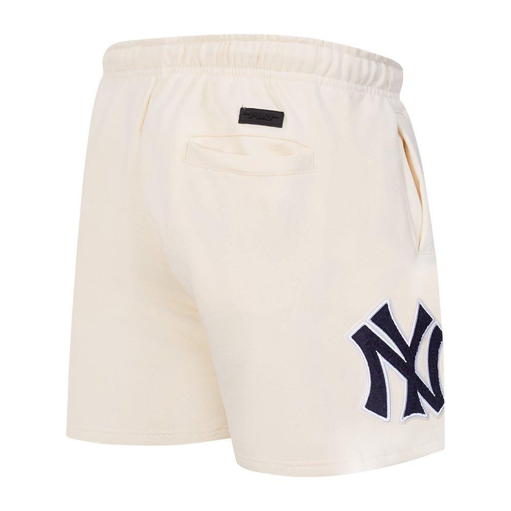Pro Standard Men's MLB New York Yankees Retro Classic Fleece Shorts - CREAM Thumbnail View 4