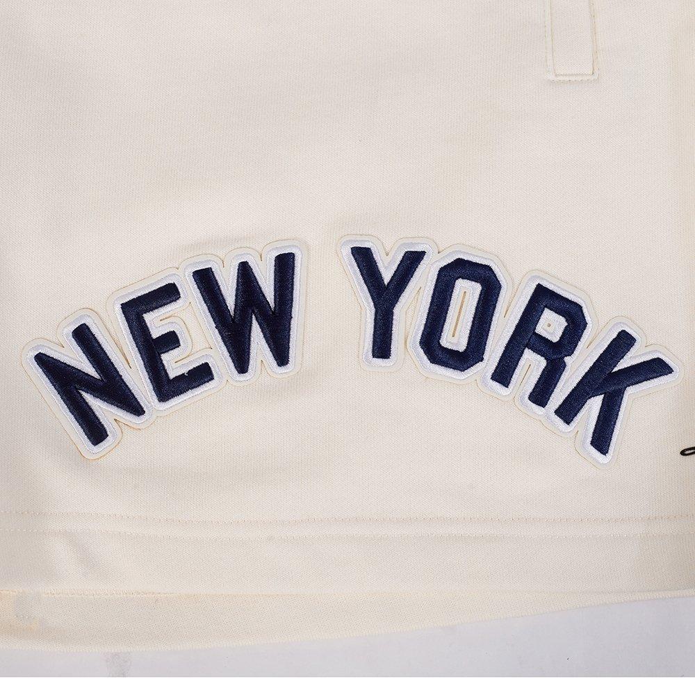 Pro Standard Men's MLB New York Yankees Retro Classic Fleece Shorts - CREAM Thumbnail View 5