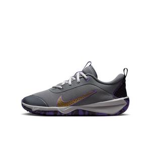 Nike Omni Multi-Court "Smoke Grey/Action Grape/Light Smoke Grey/Gold" Grade School Boys' Shoe - GREY/GRAPE/LT GREY/GOLD