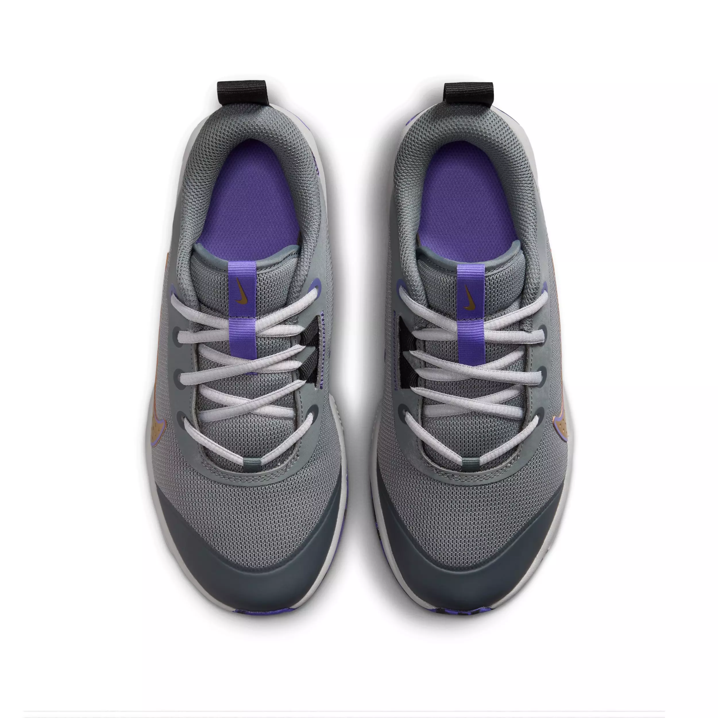Nike Omni Multi-Court "Smoke Grey/Action Grape/Light Smoke Grey/Gold" Grade School Boys' Shoe - GREY/GRAPE/LT GREY/GOLD