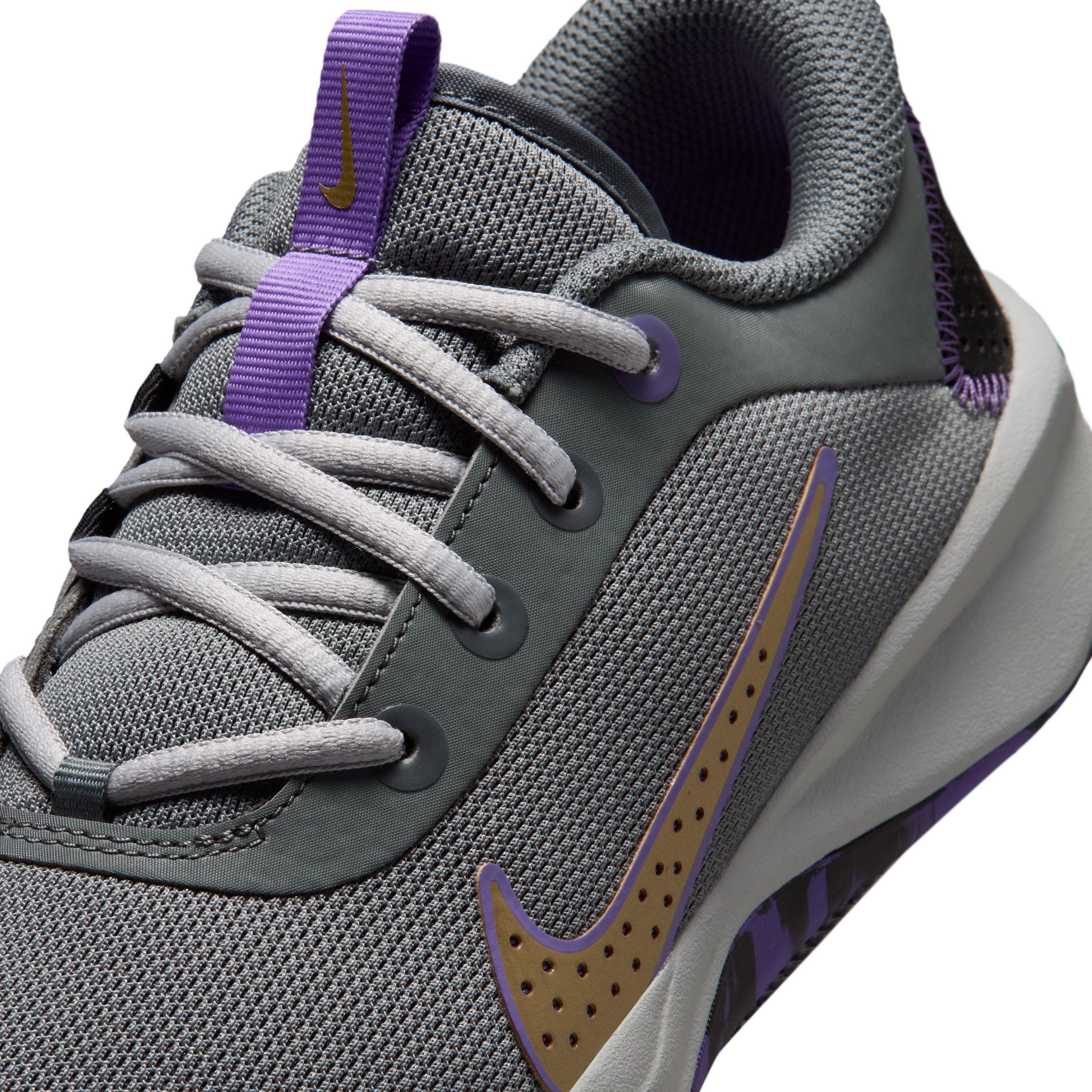 Nike Omni Multi-Court "Smoke Grey/Action Grape/Light Smoke Grey/Gold" Grade School Boys' Shoe - GREY/GRAPE/LT GREY/GOLD