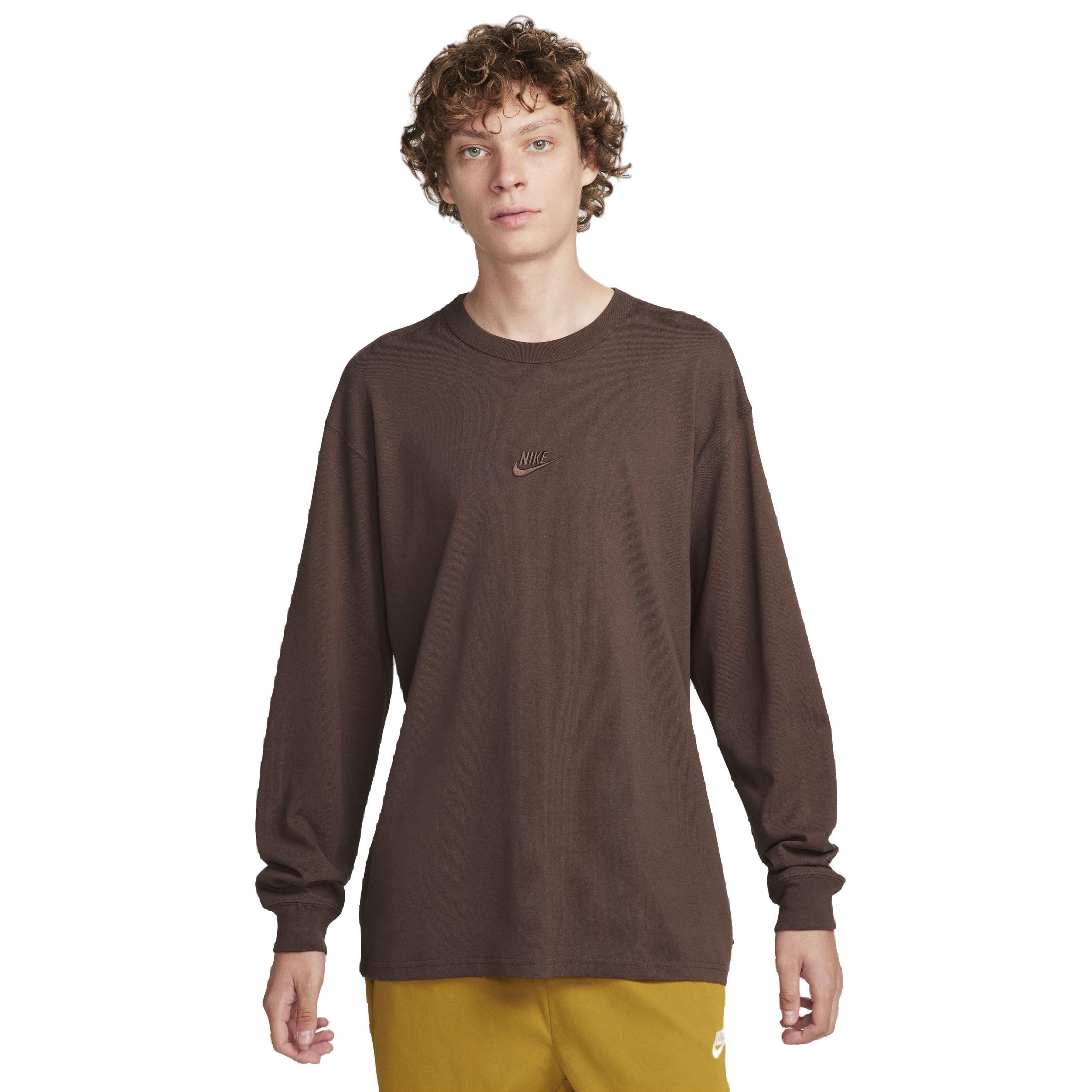 Nike Men's Sportswear Premium Essentials Long-Sleeve T-Shirt - BROWN Thumbnail View 1