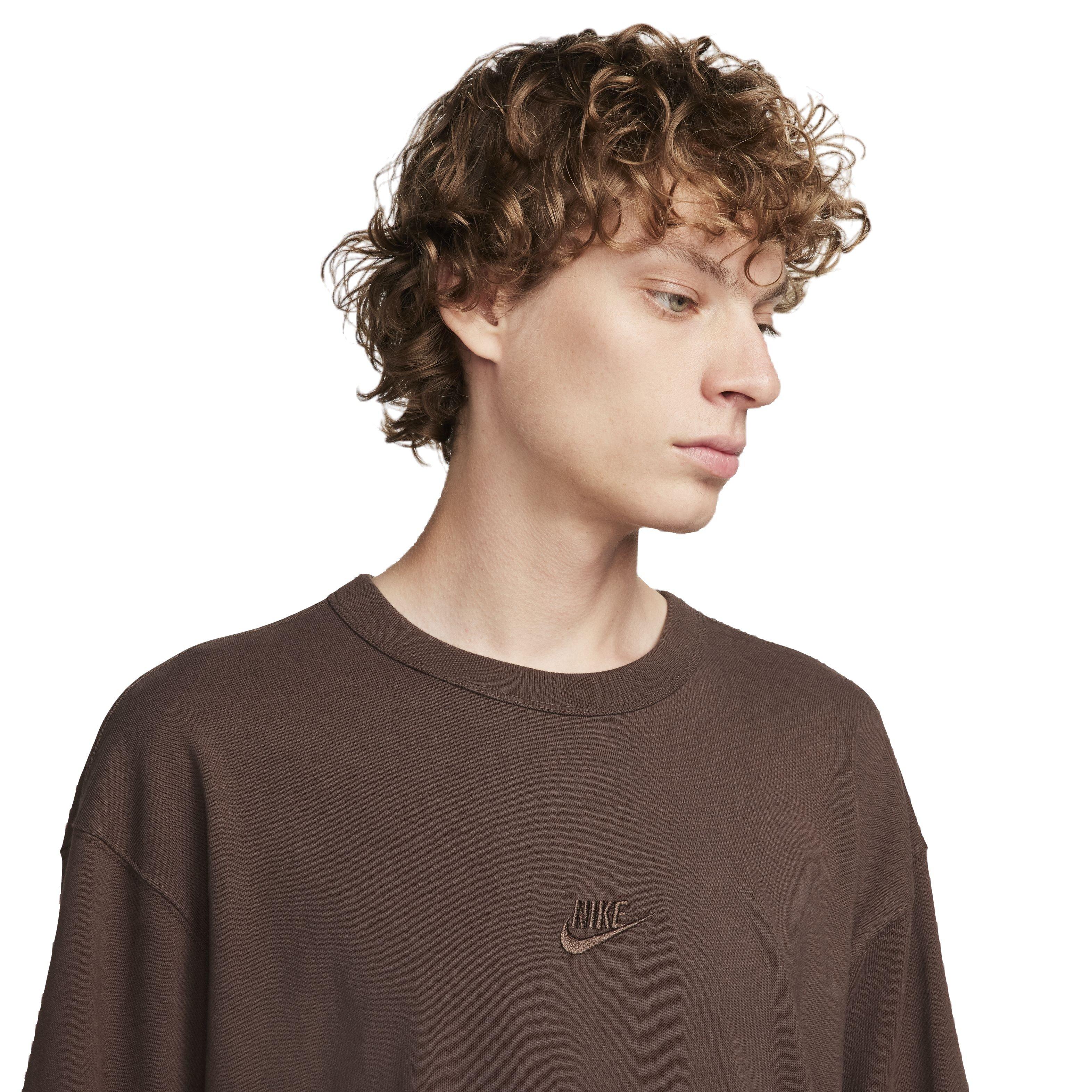 Nike Men's Sportswear Premium Essentials Long-Sleeve Tee - BROWN Thumbnail View 3