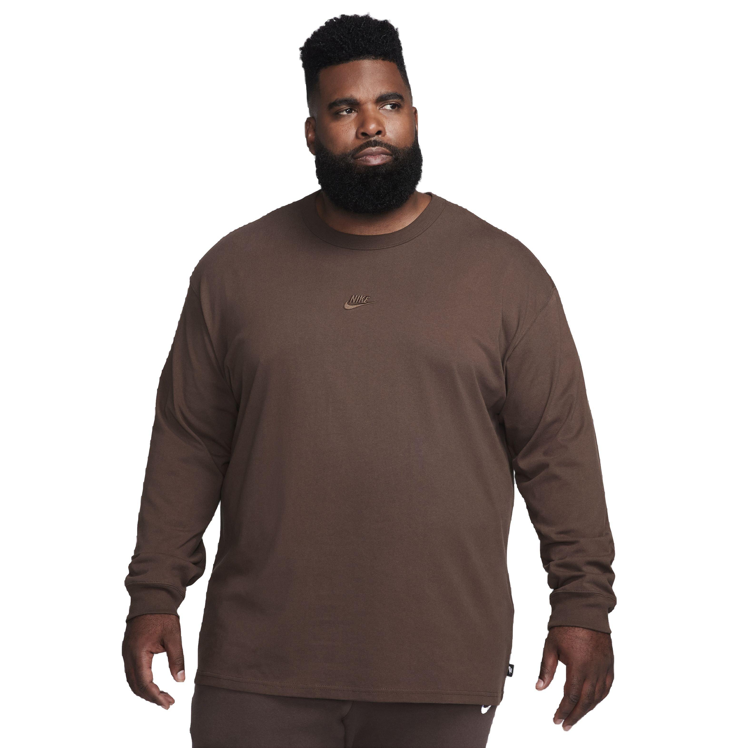 Nike Men's Sportswear Premium Essentials Long-Sleeve Tee - BROWN Thumbnail View 7