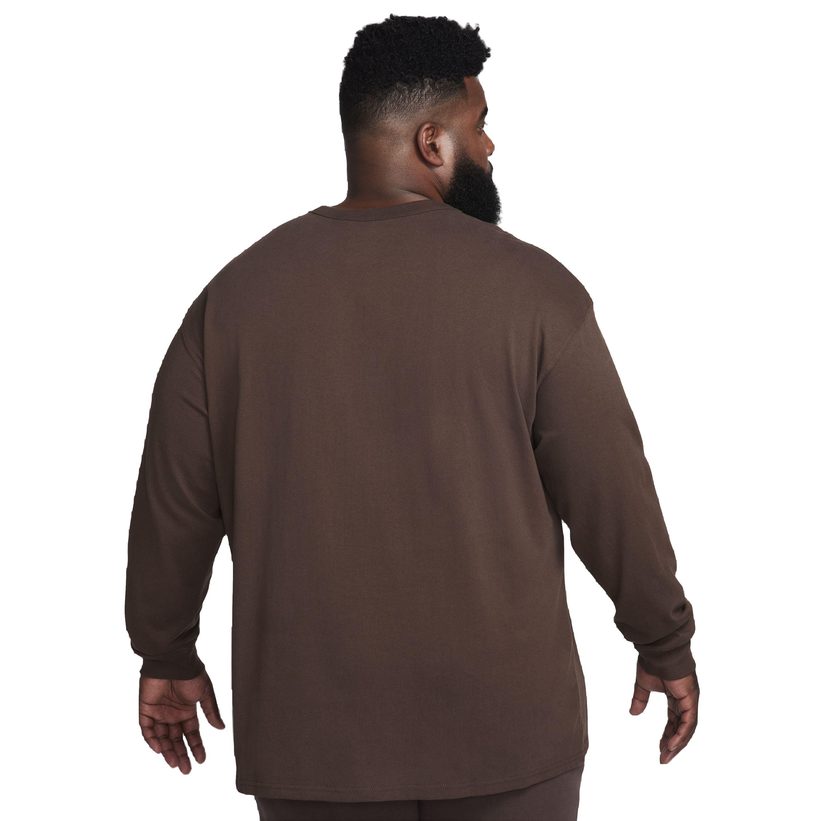 Nike Men's Sportswear Premium Essentials Long-Sleeve Tee - BROWN Thumbnail View 8