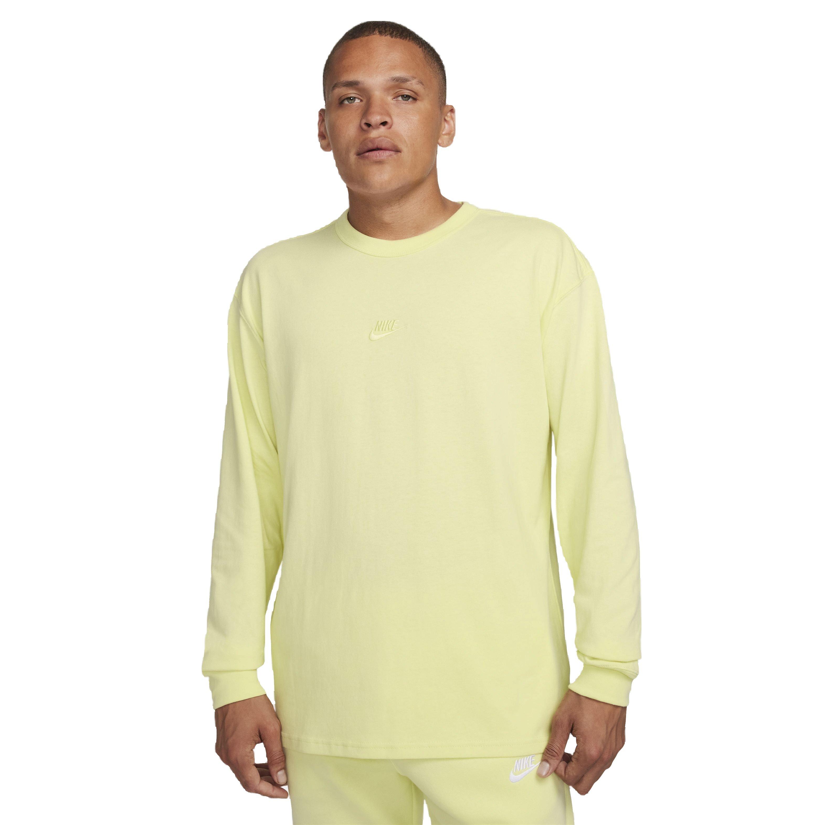 Nike Men's Sportswear Premium Essentials Long-Sleeve Tee - LIME GREEN Thumbnail View 1