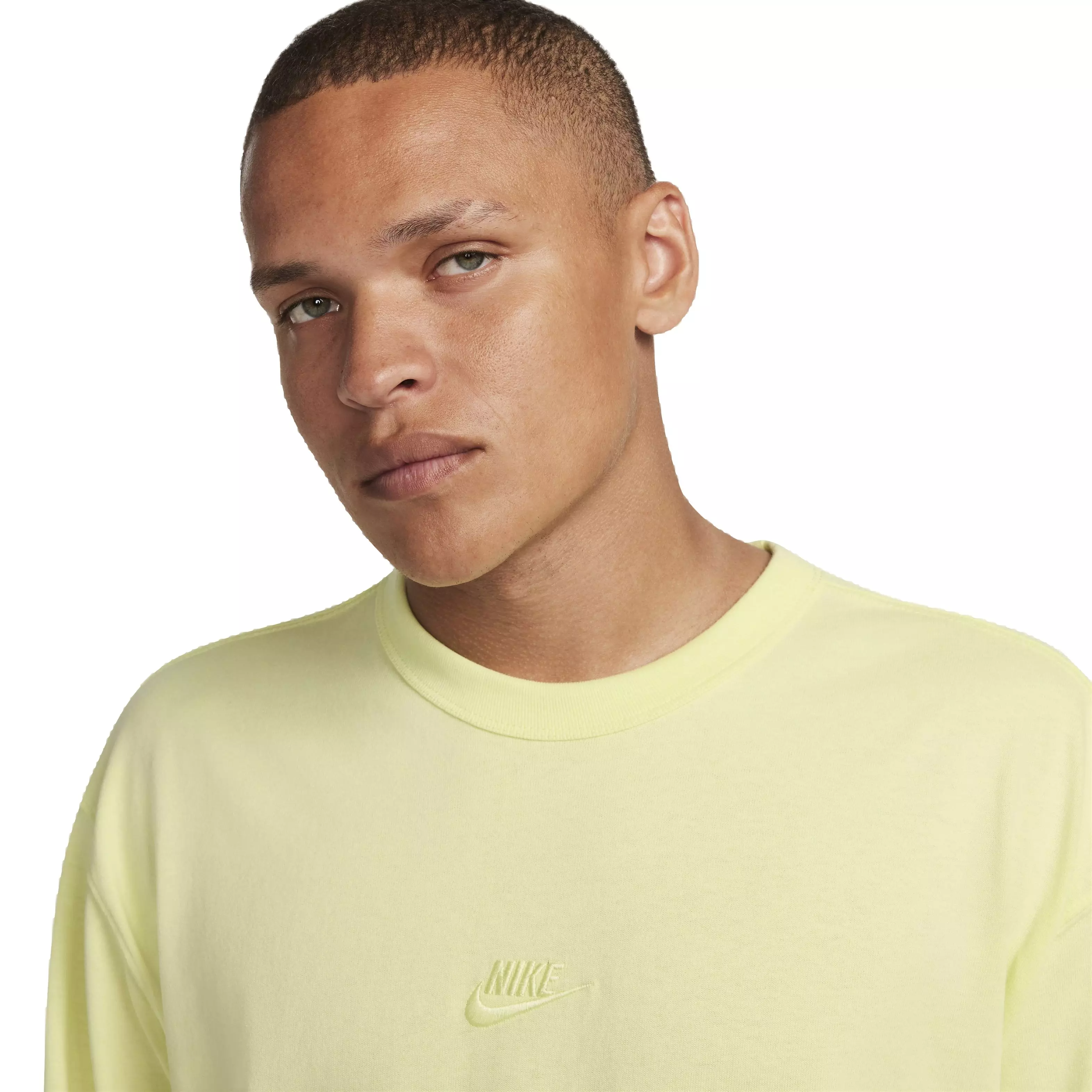 Nike Men's Sportswear Premium Essentials Long-Sleeve T-Shirt - LIME GREEN