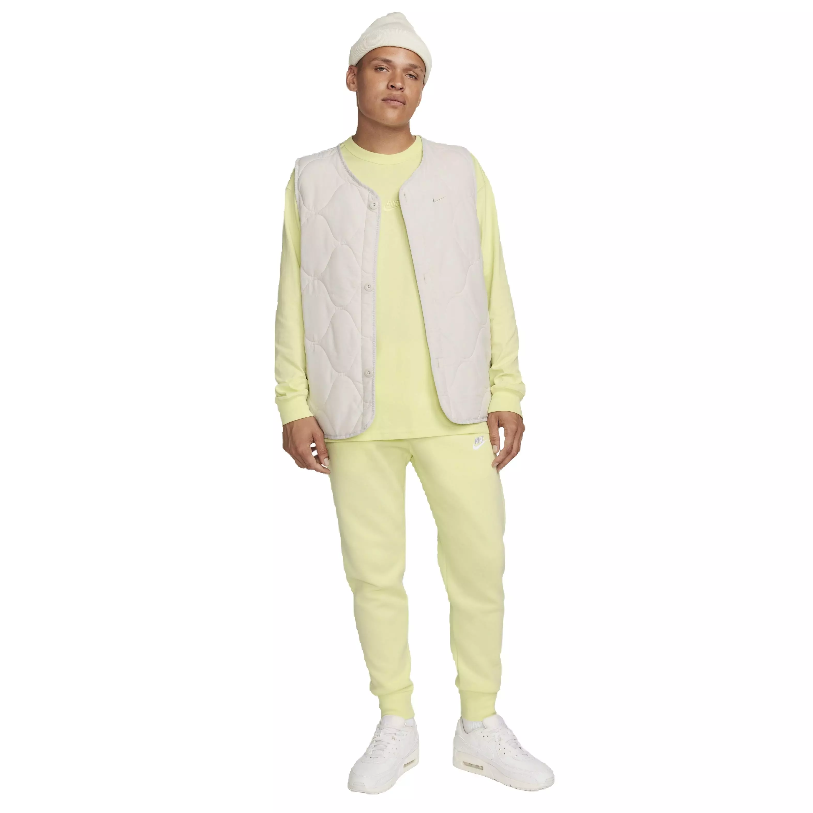 Nike Men's Sportswear Premium Essentials Long-Sleeve T-Shirt - LIME GREEN