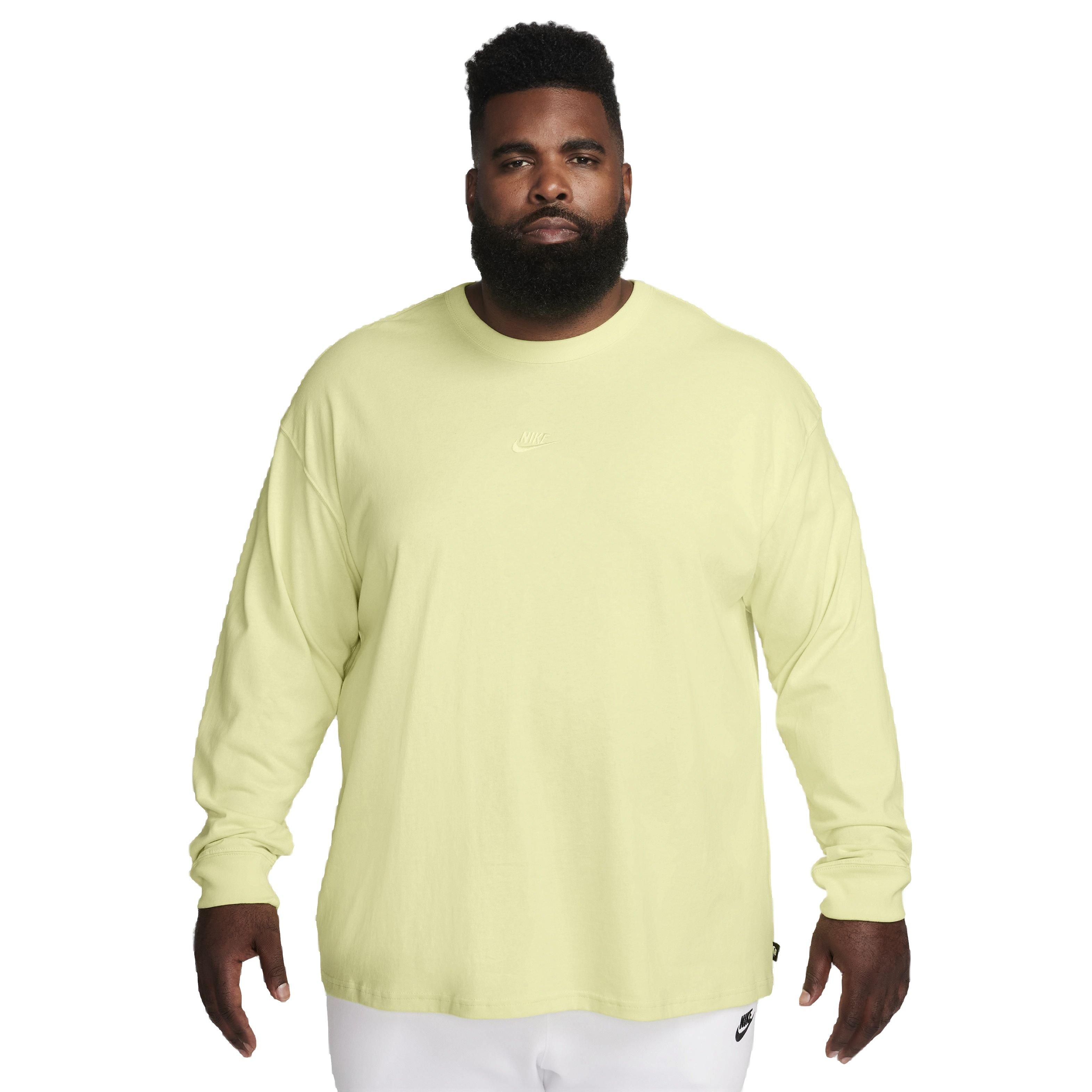 Nike Men's Sportswear Premium Essentials Long-Sleeve T-Shirt - LIME GREEN Thumbnail View 7