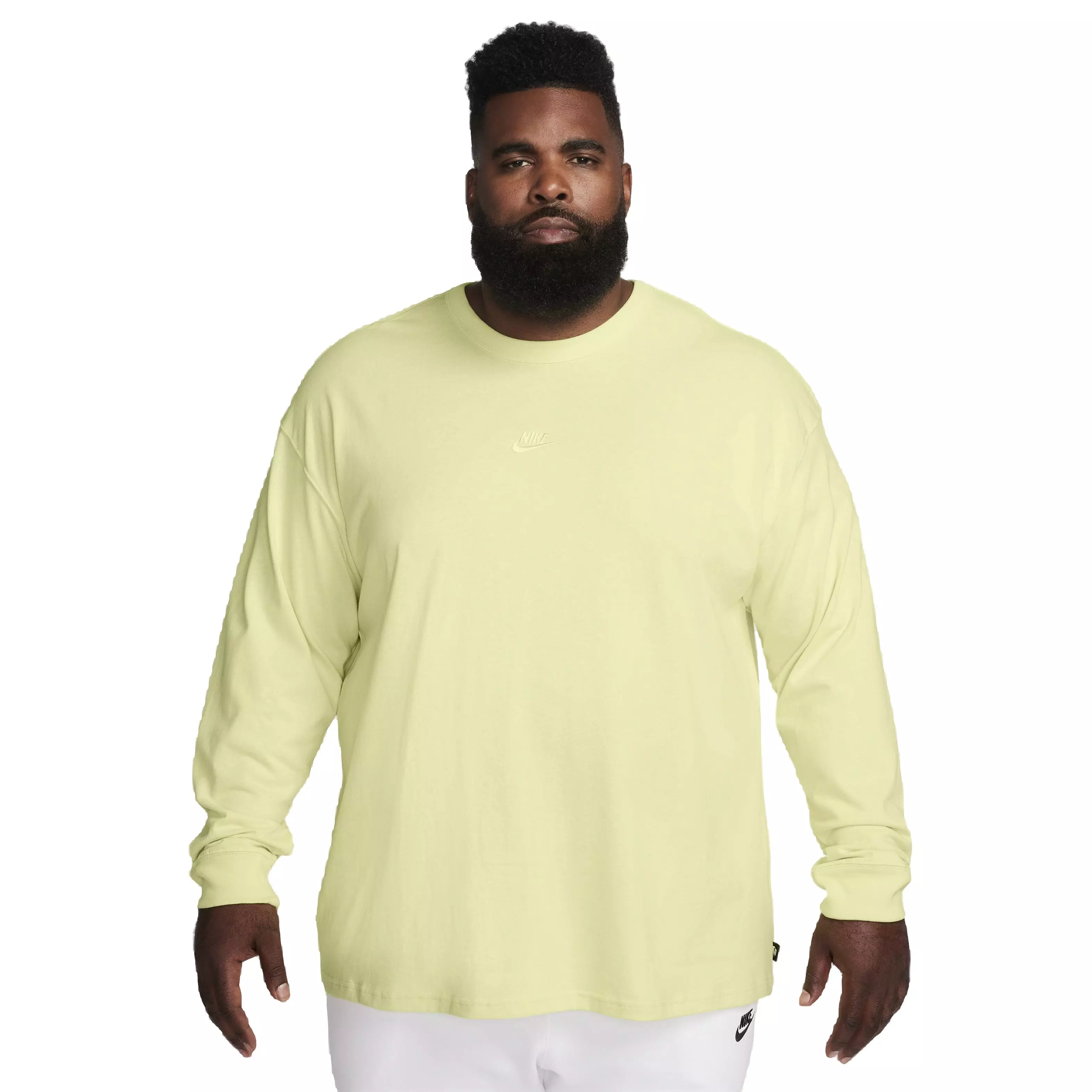 Nike Men's Sportswear Premium Essentials Long-Sleeve Tee - LIME GREEN