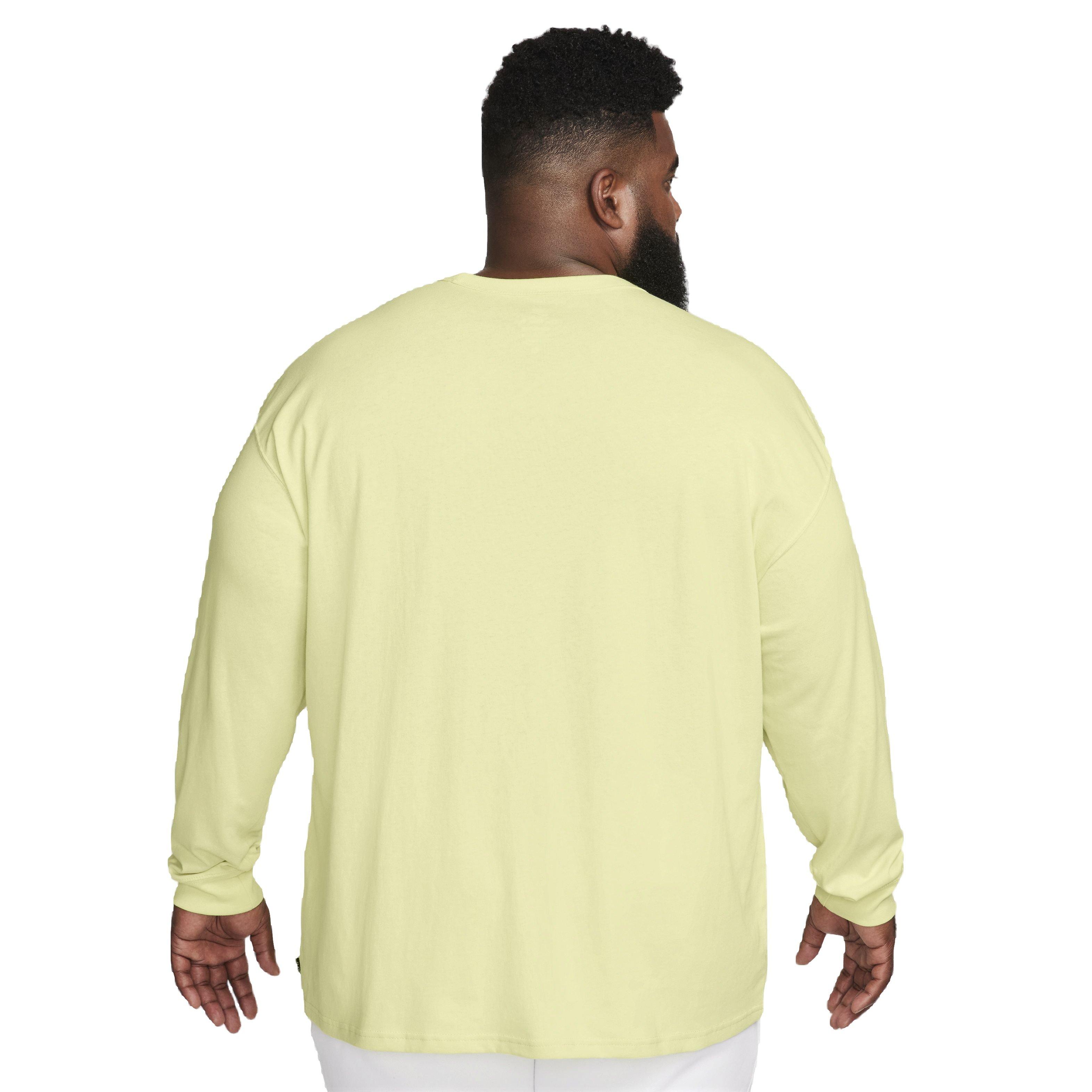 Nike Men's Sportswear Premium Essentials Long-Sleeve T-Shirt - LIME GREEN Thumbnail View 8