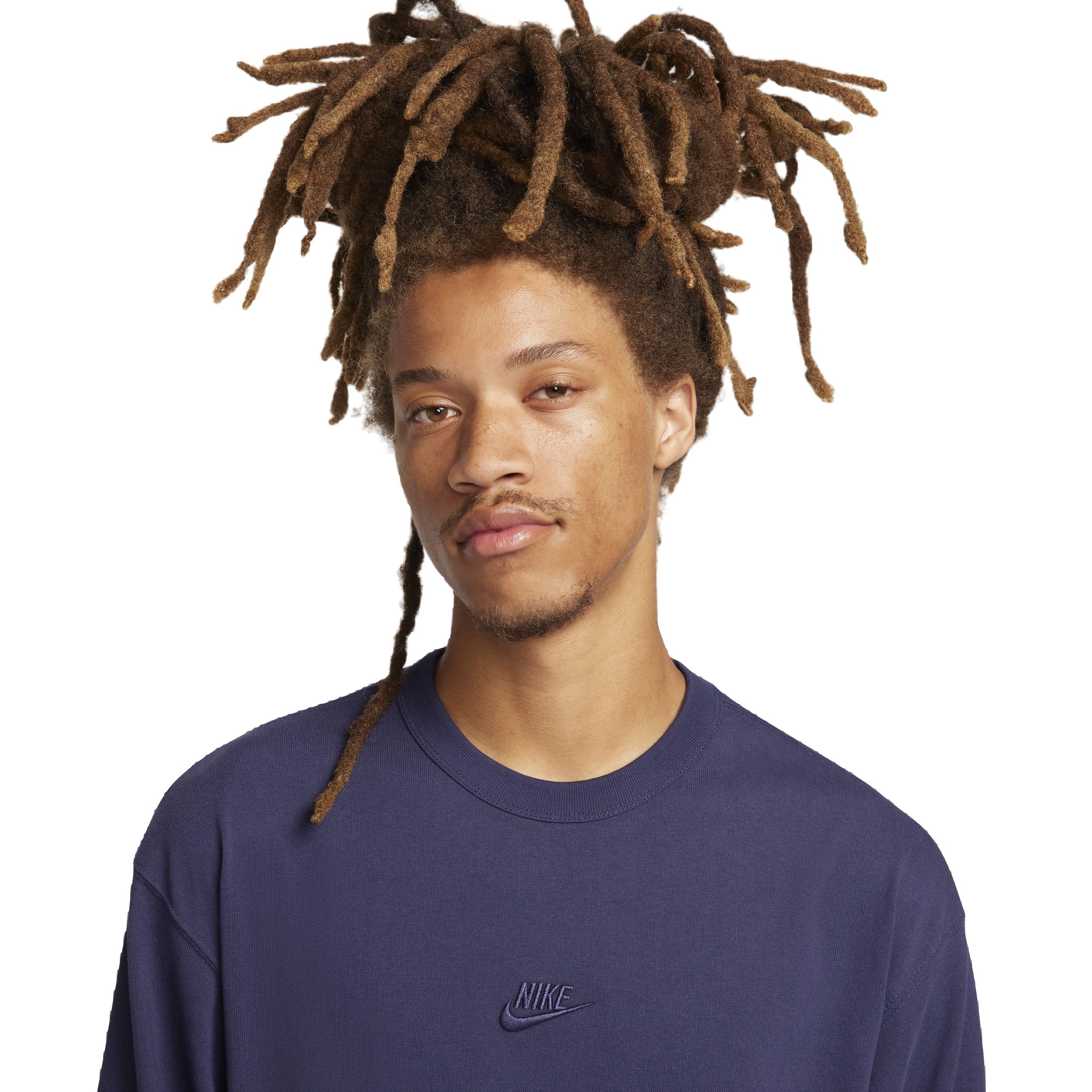 Nike Men's Sportswear Premium Essentials Long-Sleeve T-Shirt - PURPLE Thumbnail View 3