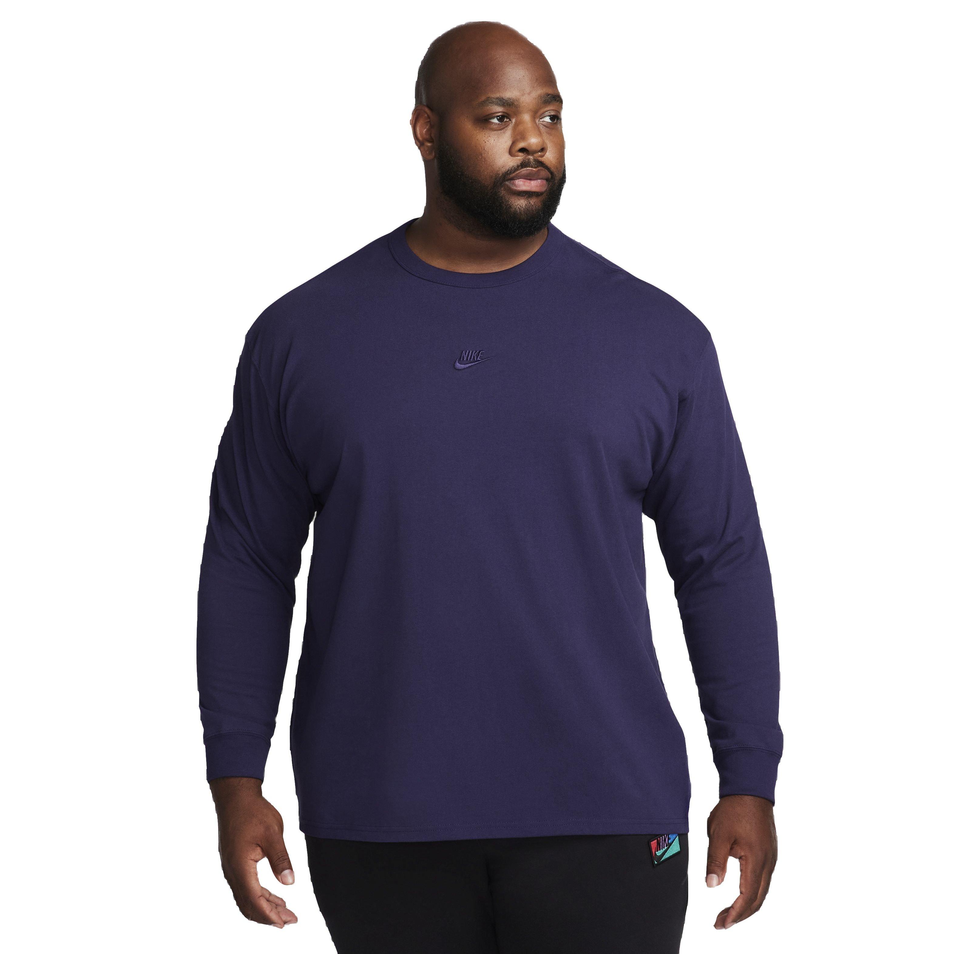 Nike Men's Sportswear Premium Essentials Long-Sleeve Tee - PURPLE Thumbnail View 6
