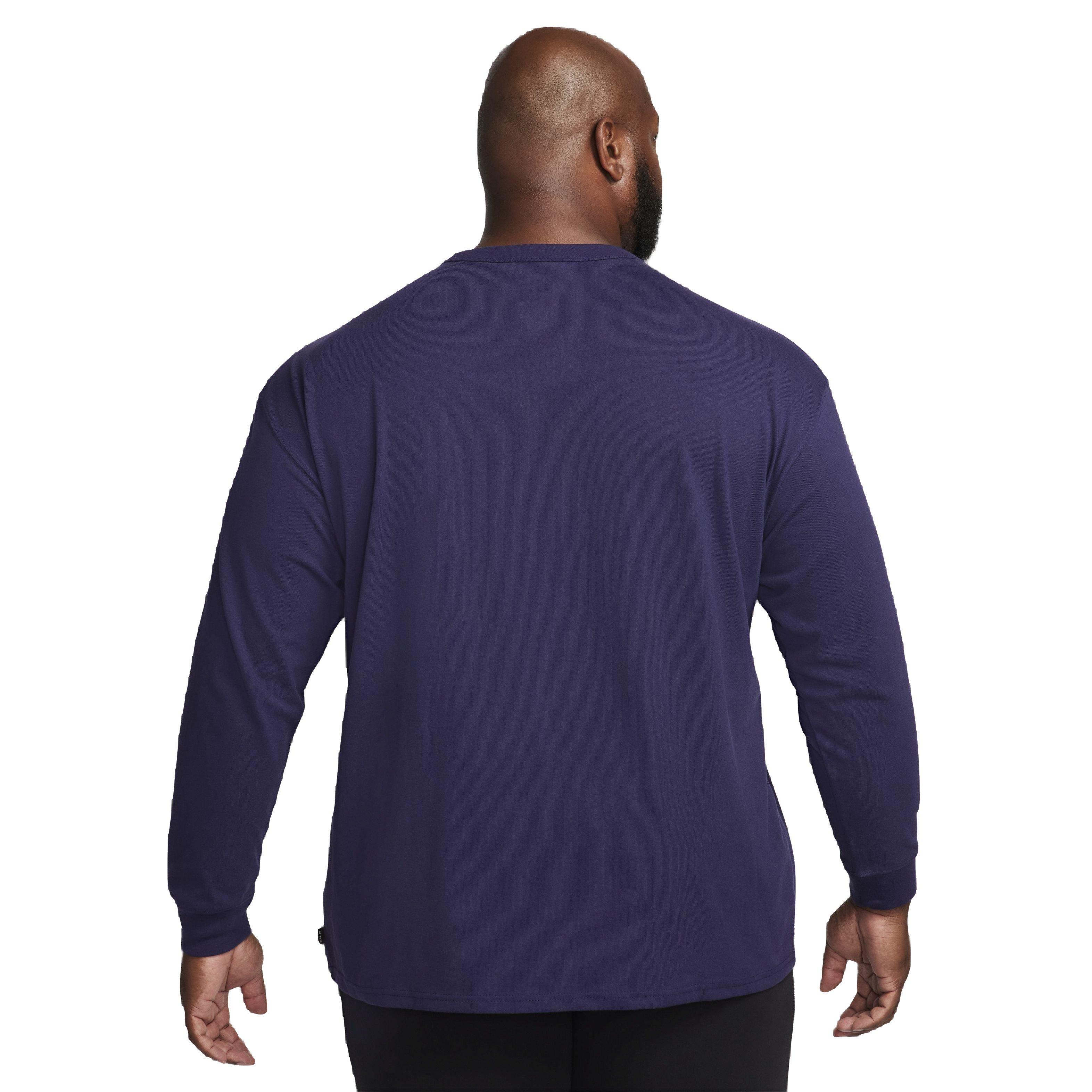 Nike Men's Sportswear Premium Essentials Long-Sleeve T-Shirt - PURPLE Thumbnail View 7