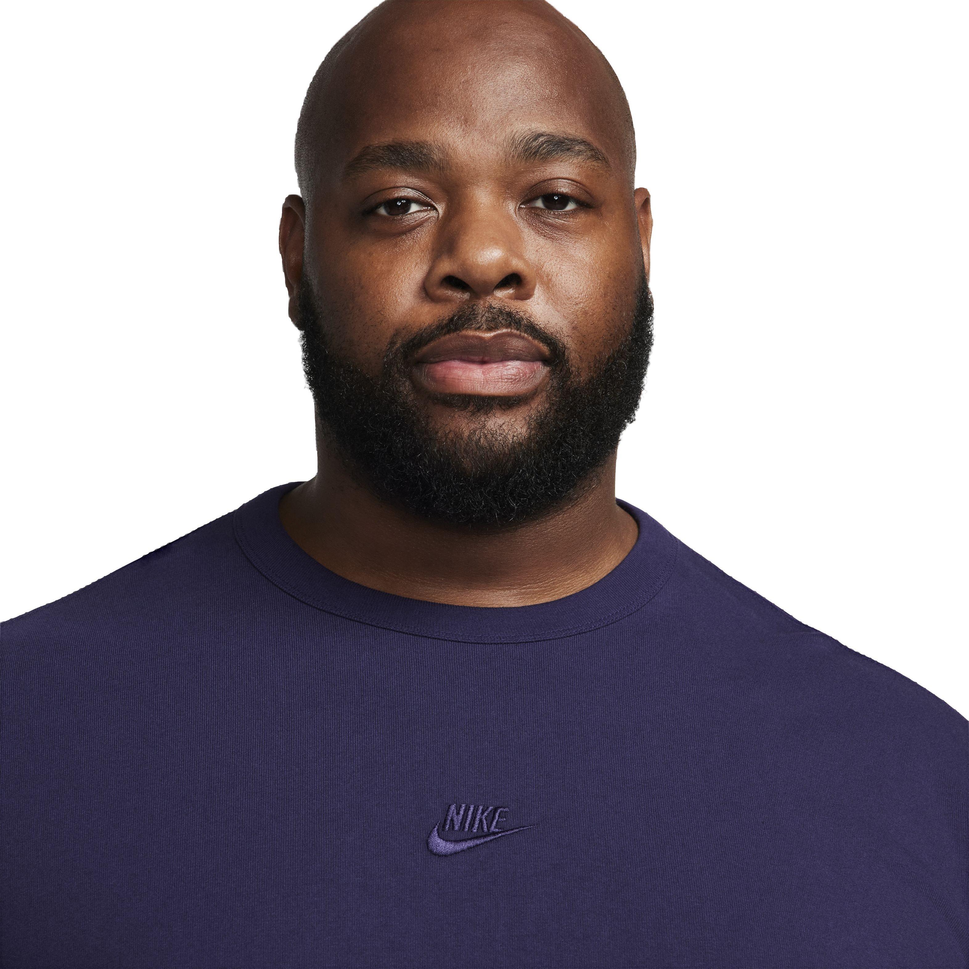 Nike Men's Sportswear Premium Essentials Long-Sleeve Tee - PURPLE Thumbnail View 8