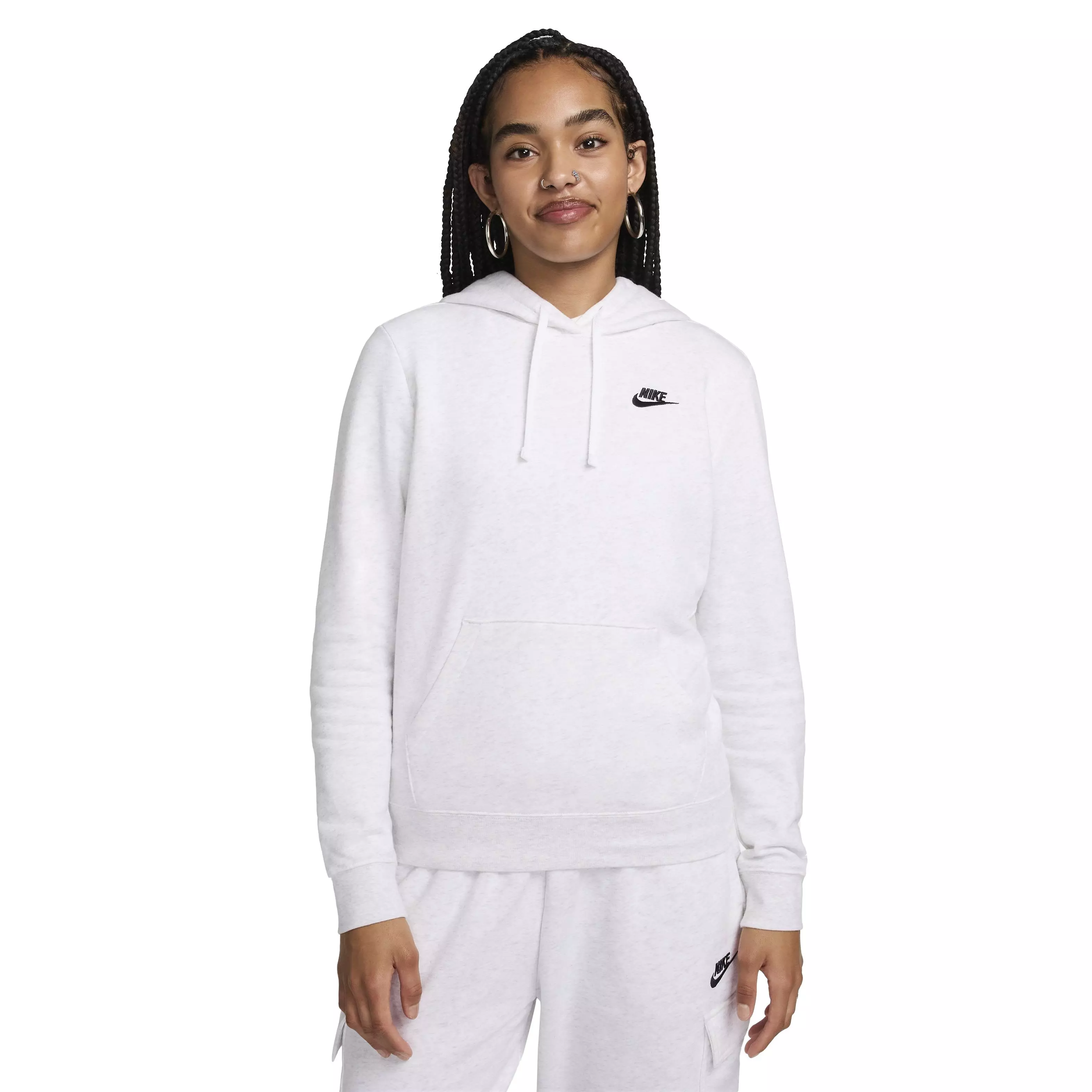 Nike Women's Sportswear Pullover Club Fleece Hoodie - WHITE
