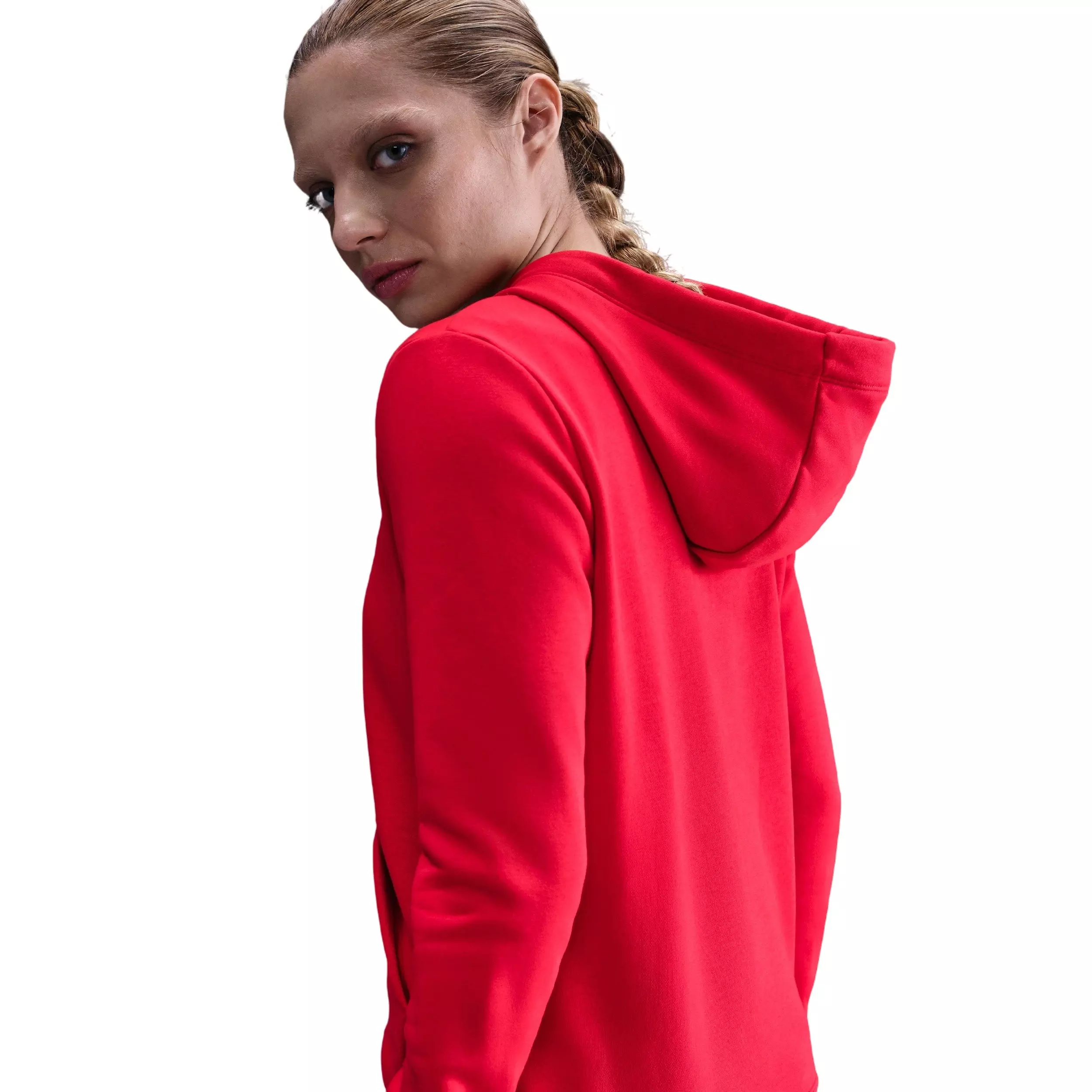Nike Women's Sportswear Pullover Club Fleece Hoodie - RED