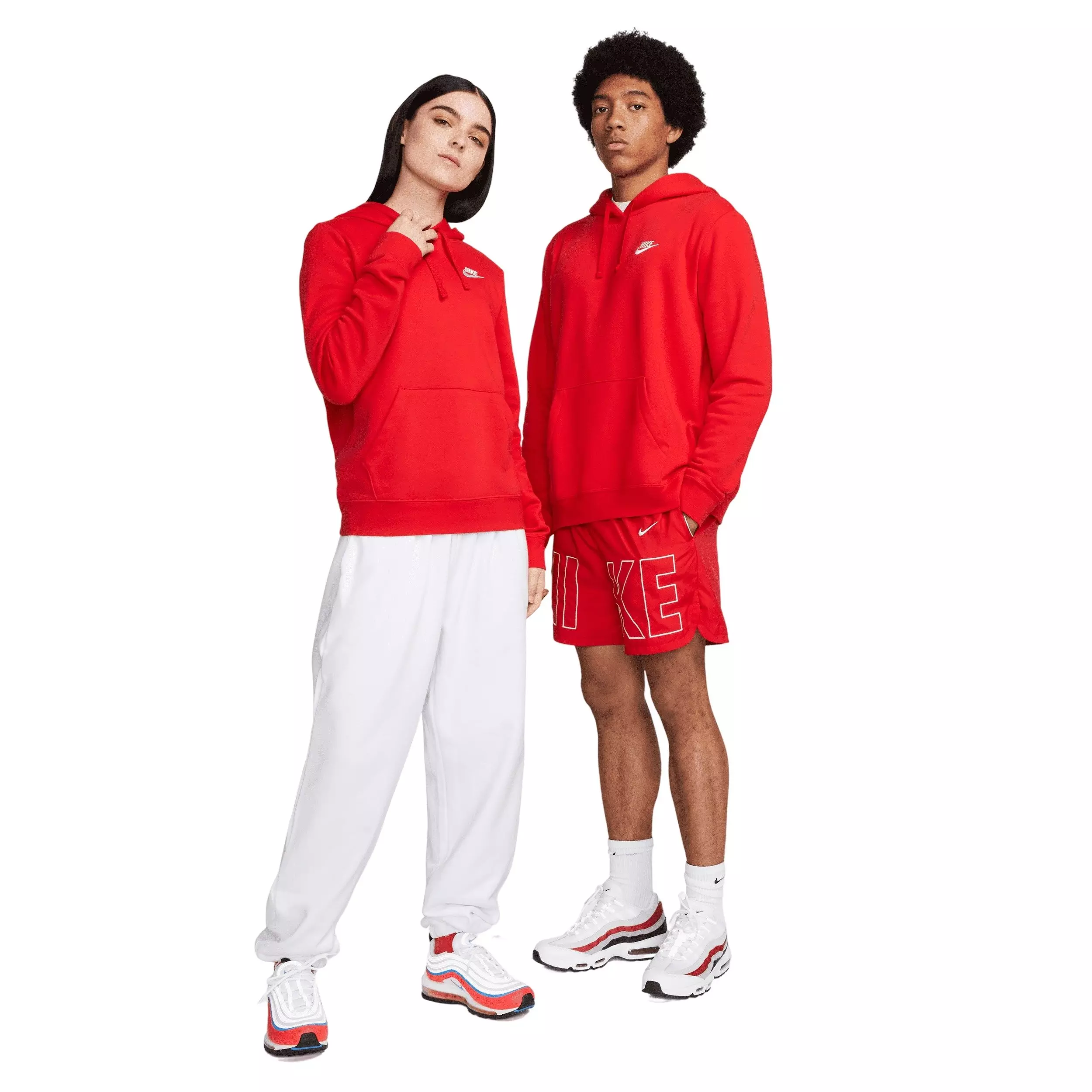 Nike Women's Sportswear Pullover Club Fleece Hoodie - RED