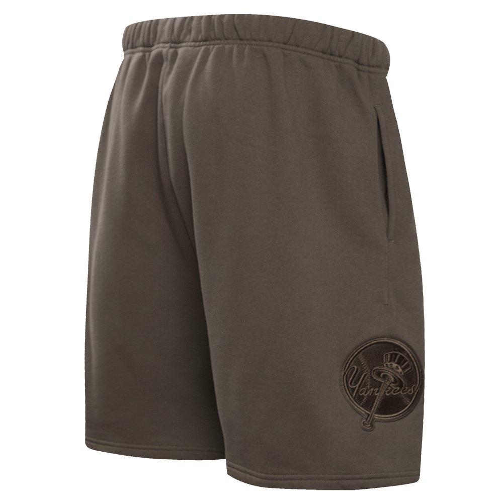 Pro Standard Men's MLB New York Yankees Neutral Fleece Short - DK BROWN Thumbnail View 4