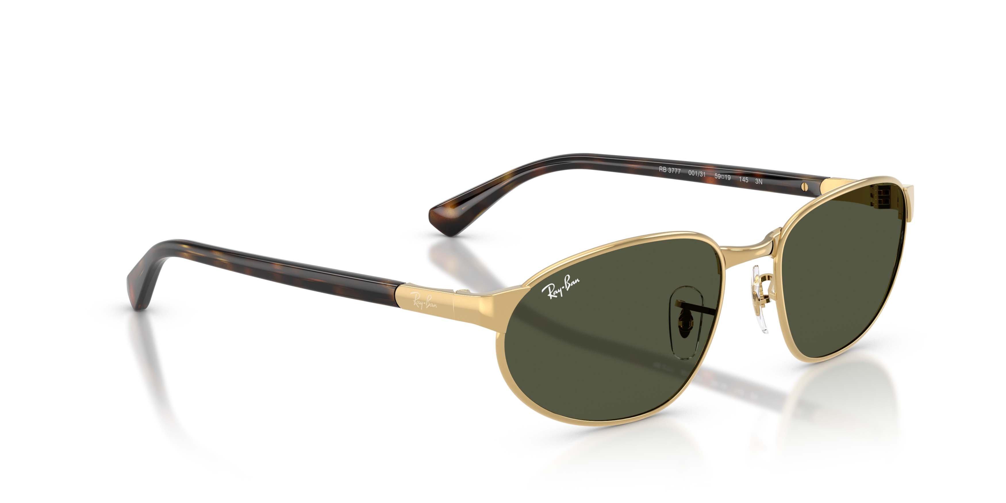 Ray-Ban RB3777 Dark Green Sunglasses &ndash; Polished Arista Gold - GOLD/GREEN Thumbnail View 3