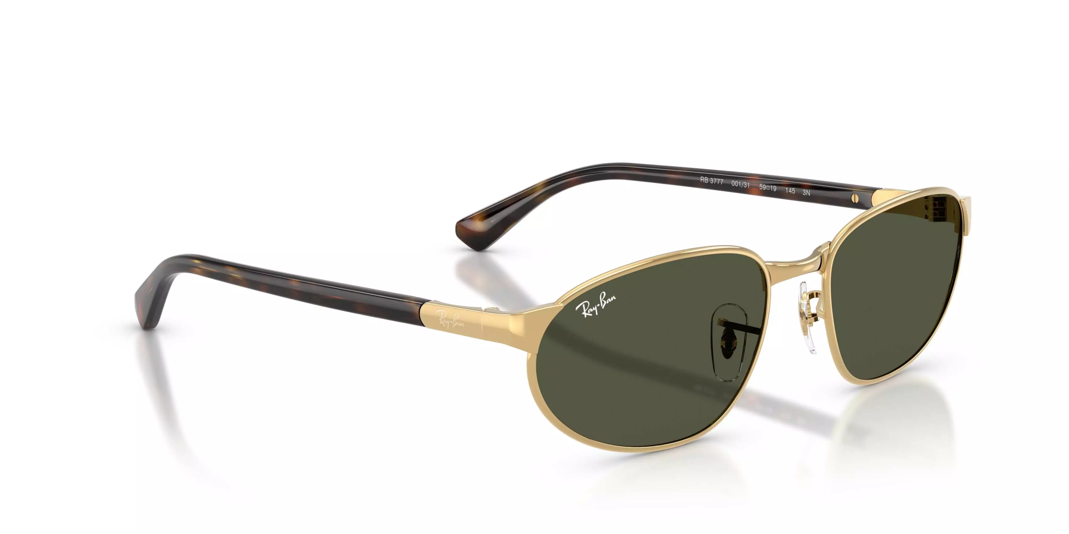 Ray-Ban RB3777 Dark Green Sunglasses &ndash; Polished Arista Gold - GOLD/GREEN