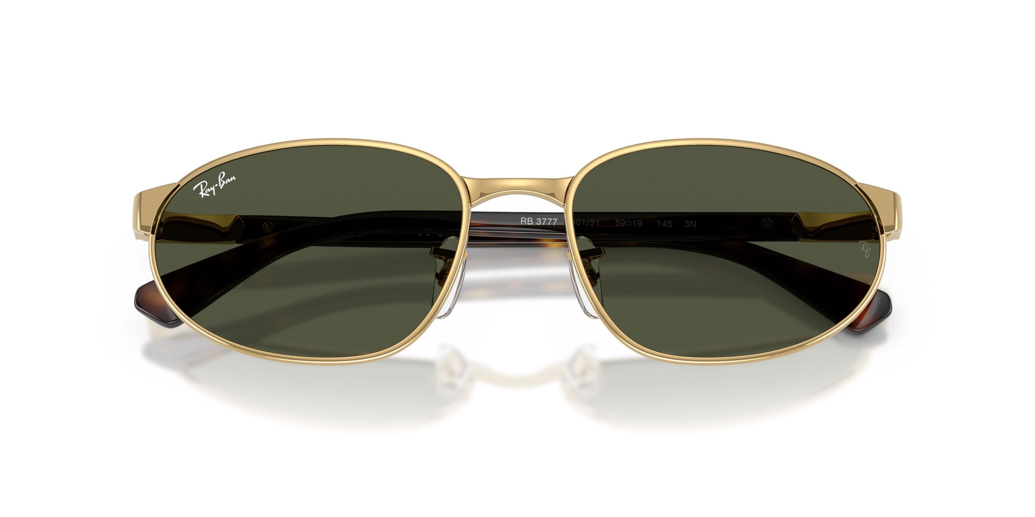 Ray-Ban RB3777 Dark Green Sunglasses &ndash; Polished Arista Gold - GOLD/GREEN Thumbnail View 5