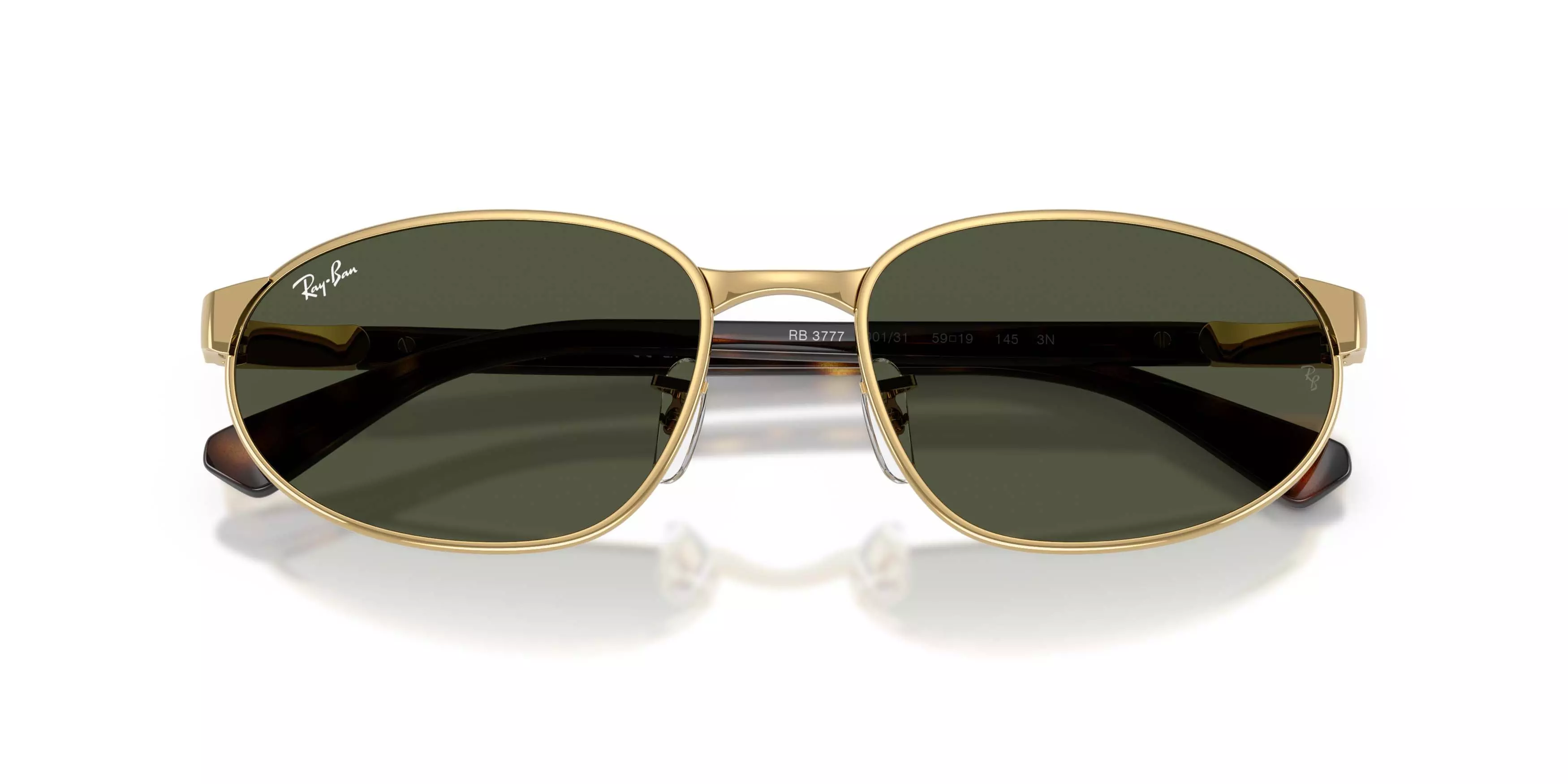 Ray-Ban RB3777 Dark Green Sunglasses &ndash; Polished Arista Gold - GOLD/GREEN