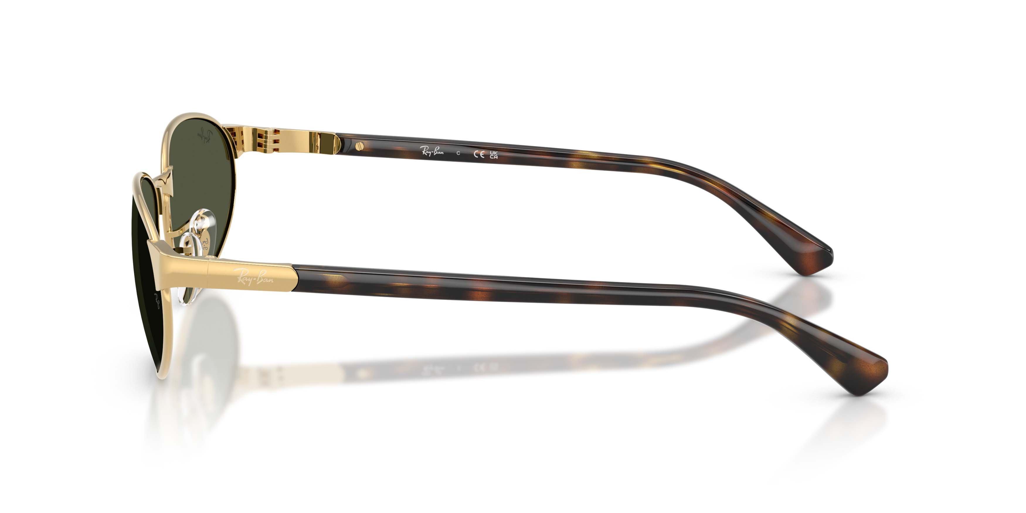 Ray-Ban RB3777 Dark Green Sunglasses &ndash; Polished Arista Gold - GOLD/GREEN Thumbnail View 6