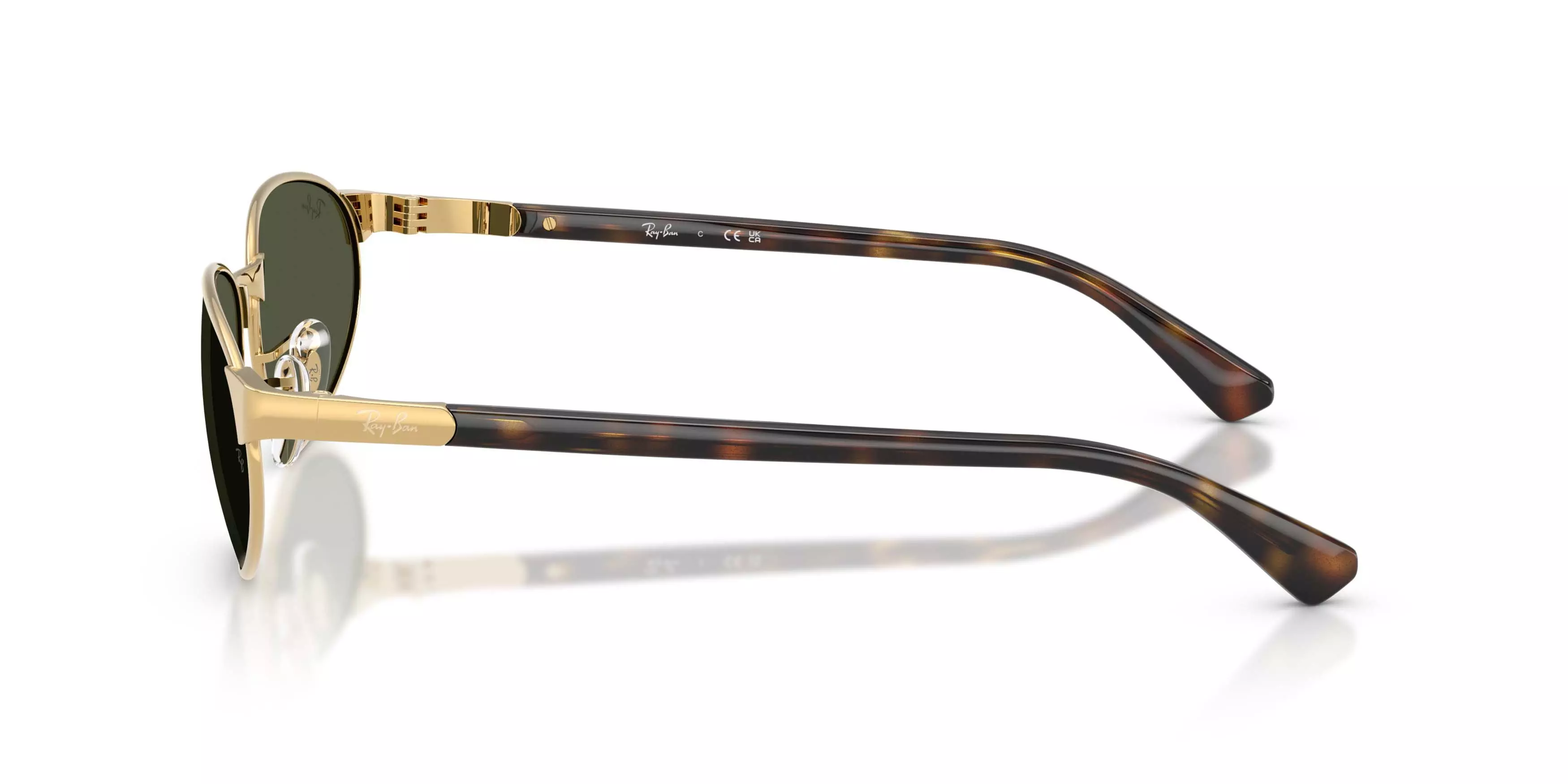 Ray-Ban RB3777 Dark Green Sunglasses &ndash; Polished Arista Gold - GOLD/GREEN