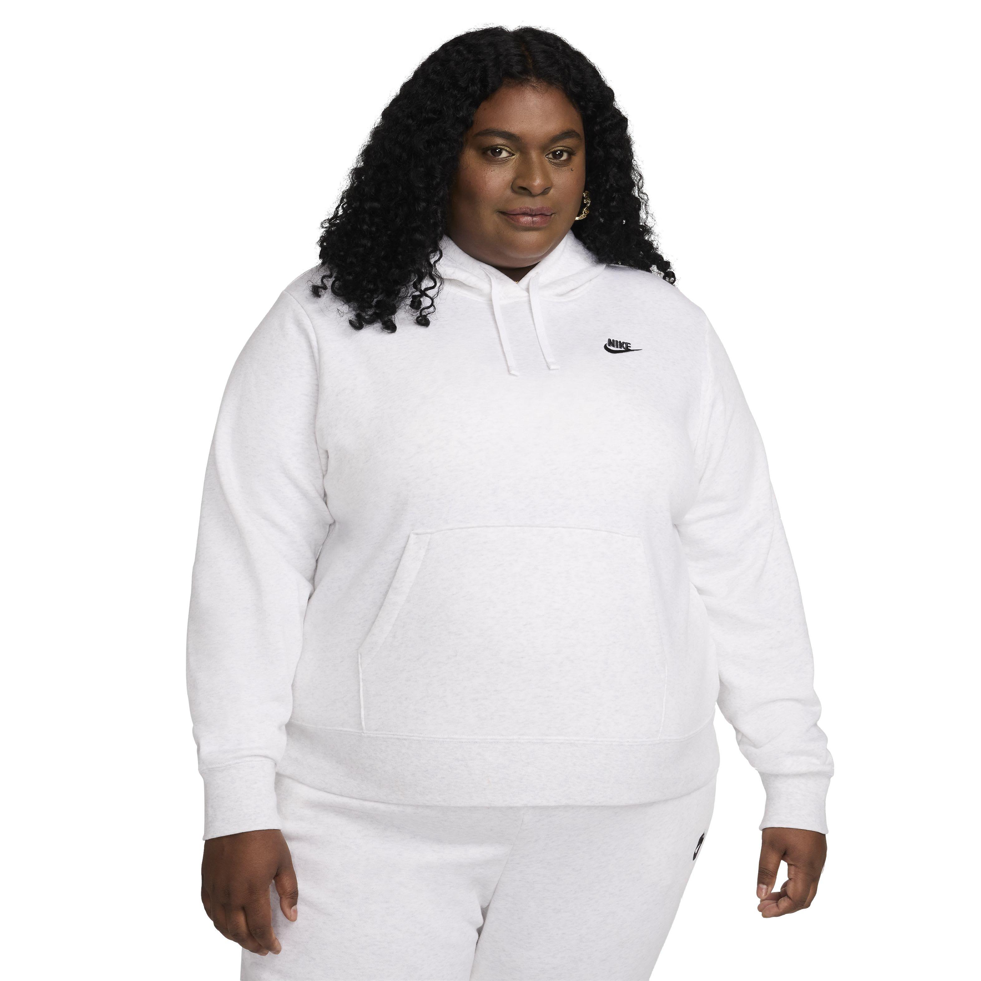 Nike Women's Sportswear Club Fleece Pullover Hoodie - WHITE Thumbnail View 1