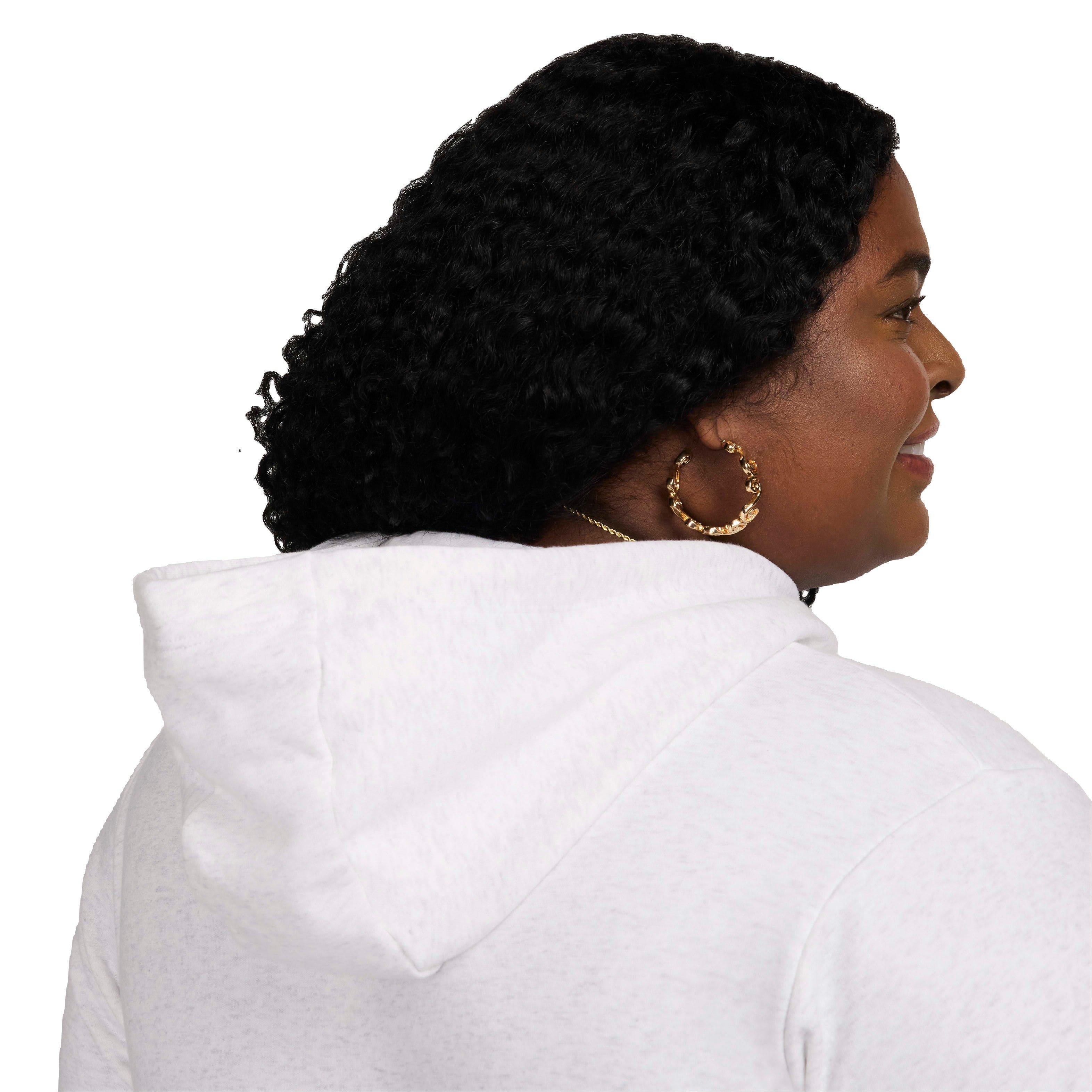 Nike Women's Sportswear Club Fleece Pullover Hoodie - WHITE Thumbnail View 6