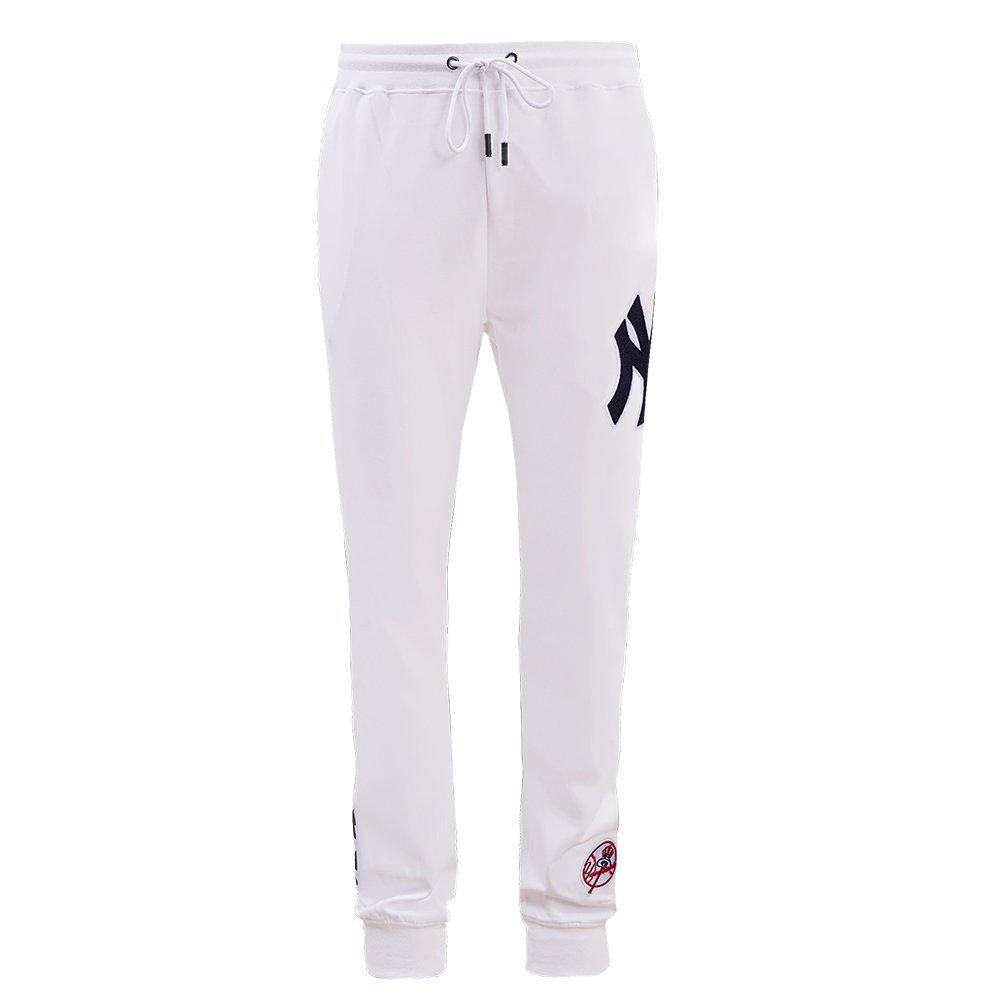 Pro Standard Men's MLB New York Yankees Classic Chenille Joggers - WHITE Thumbnail View 1
