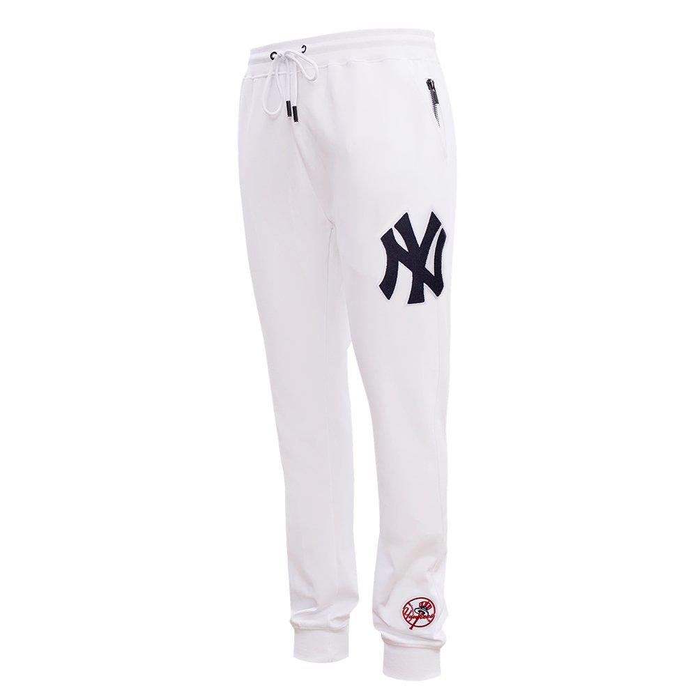 Pro Standard Men's MLB New York Yankees Classic Chenille Joggers - WHITE Thumbnail View 3
